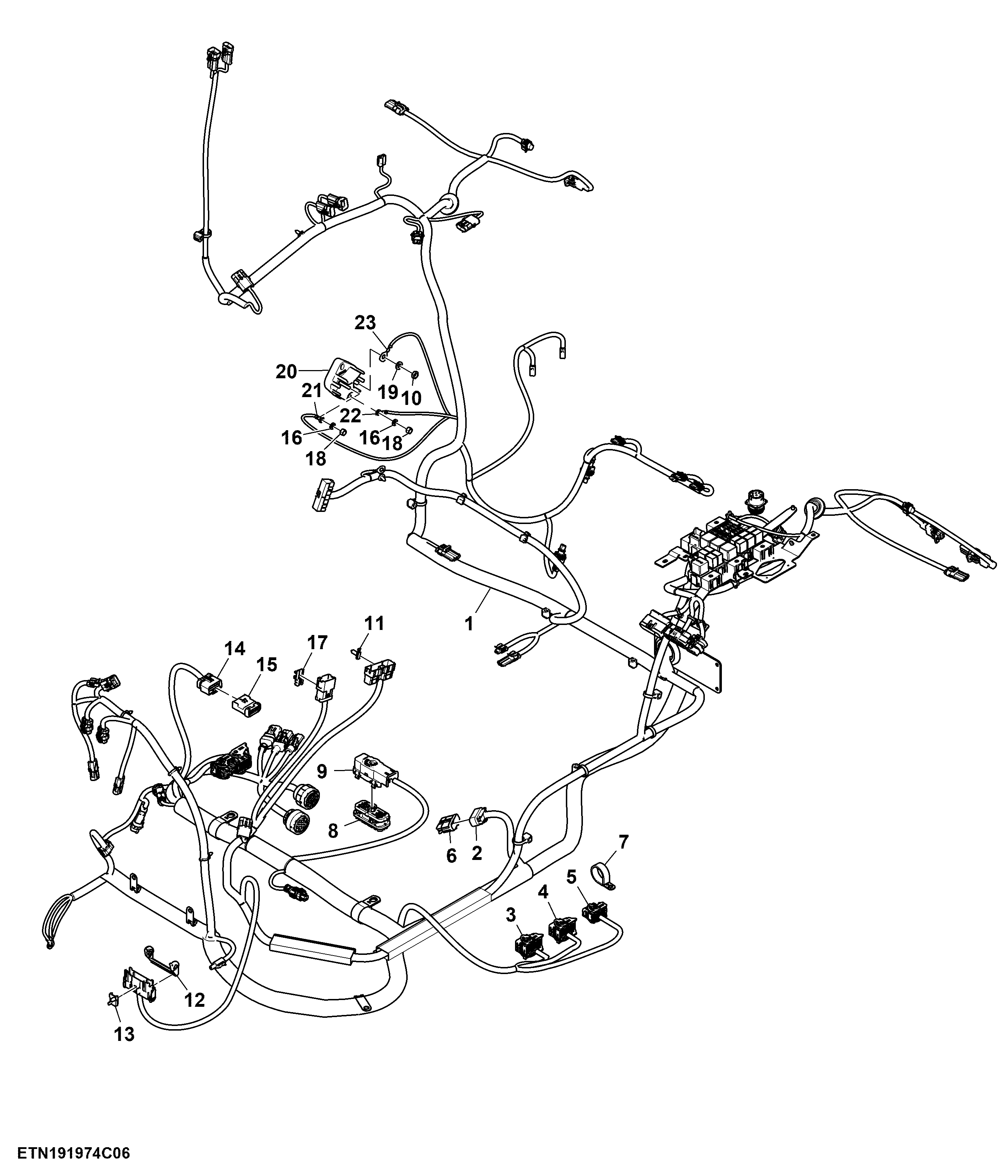 Cab Wiring Harness, PowrQuad™ Transmission, CommandARM™(6/9)