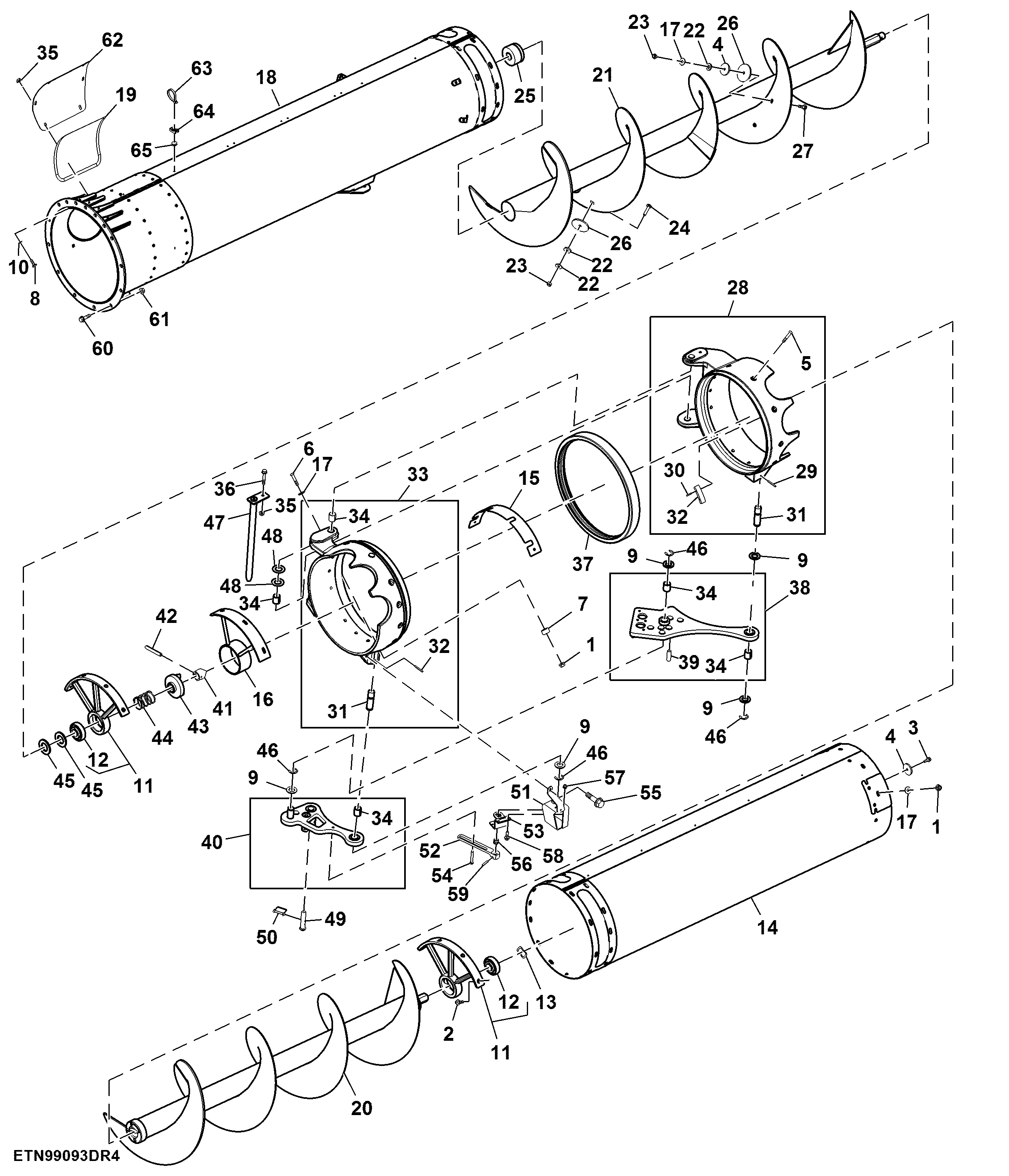 Folding Outer Unloading Auger, 7.9 m (26 ft)