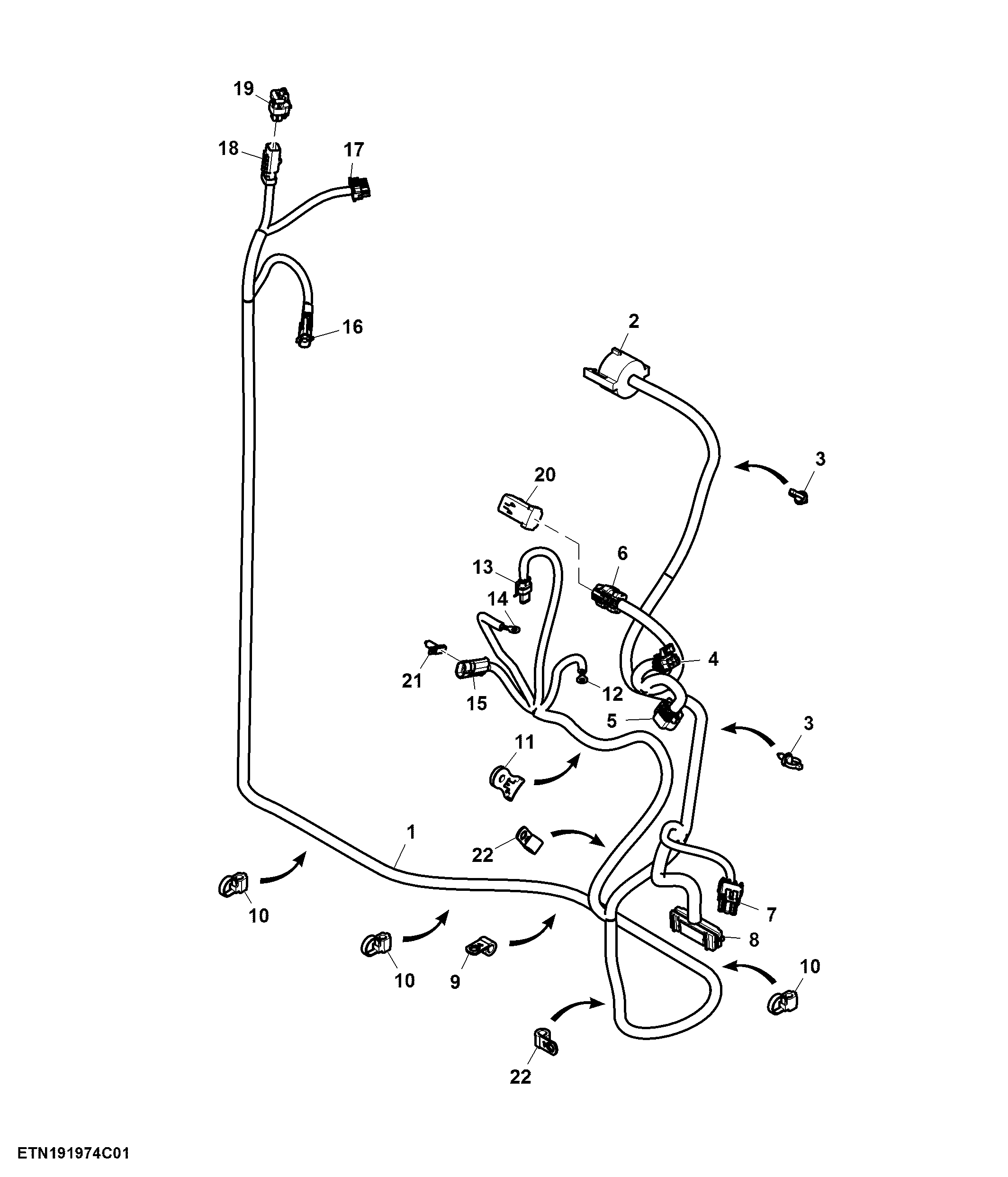 Cab Wiring Harness, PowrQuad™ Transmission, CommandARM™(1/9)