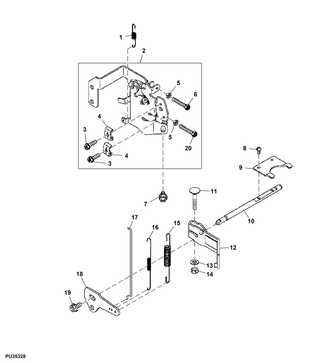 Control Panel and Governor Linkage (110001 - )