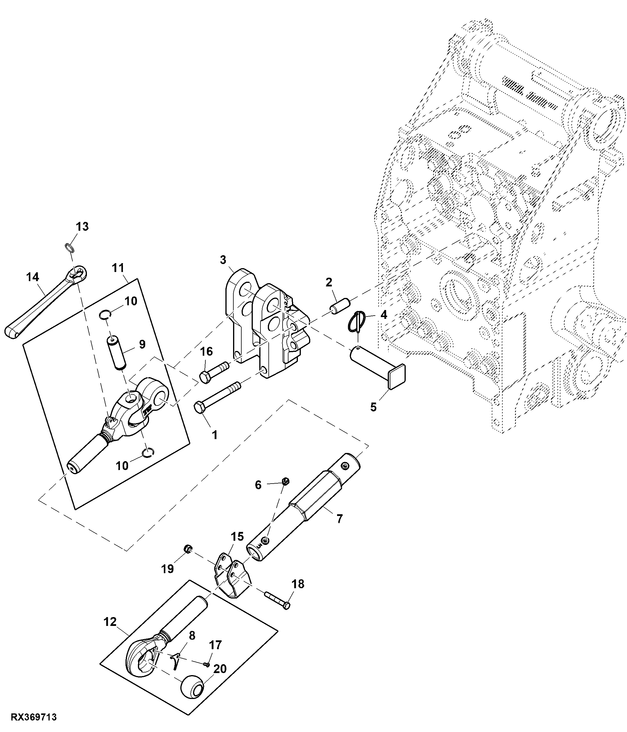 Mechanical Center Link, W/ Ball Ends, W/ Quick Coupler (For North America)