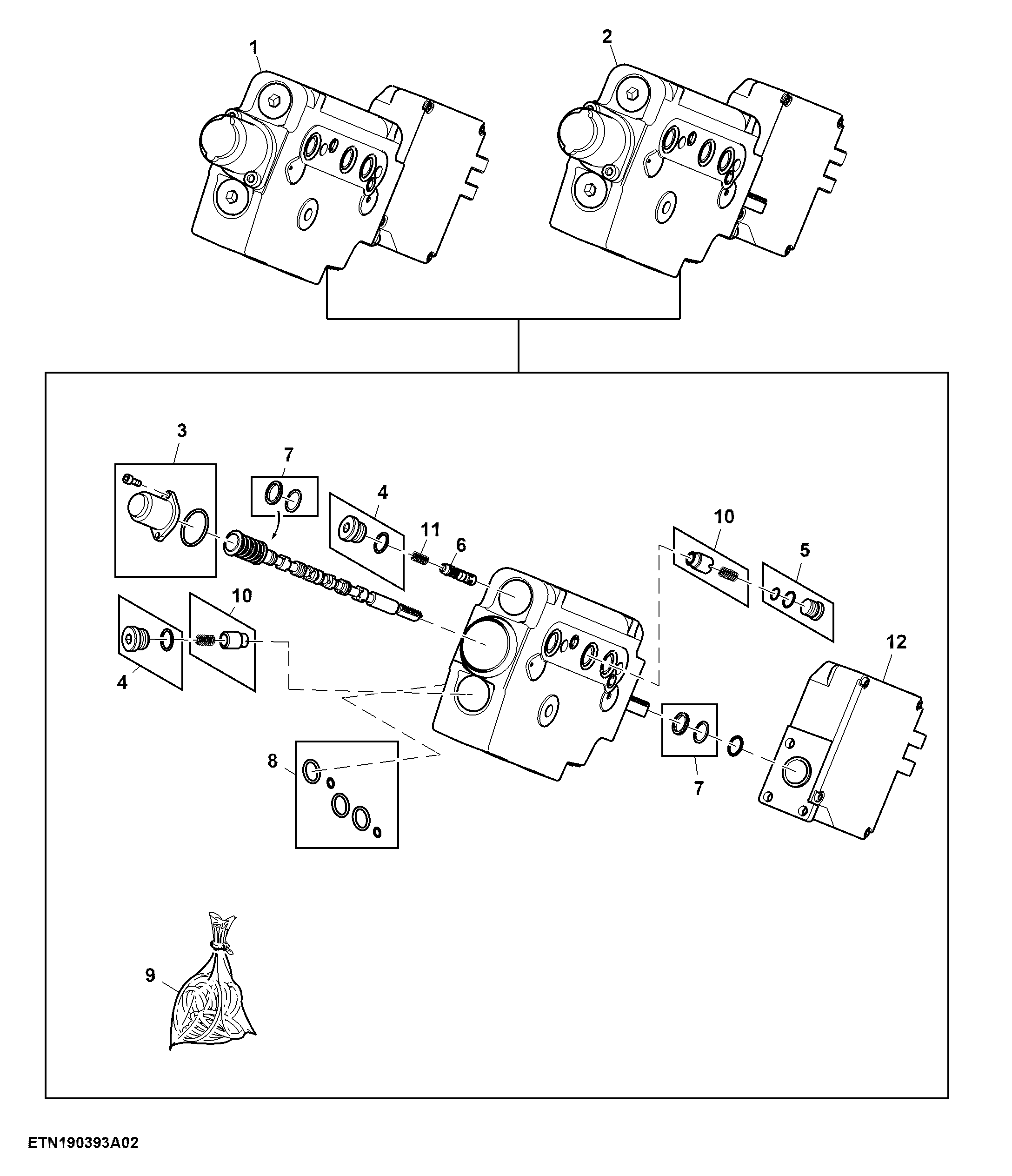 Electrical SCV, Front Loader, 3 Functions (937676 - 977138)