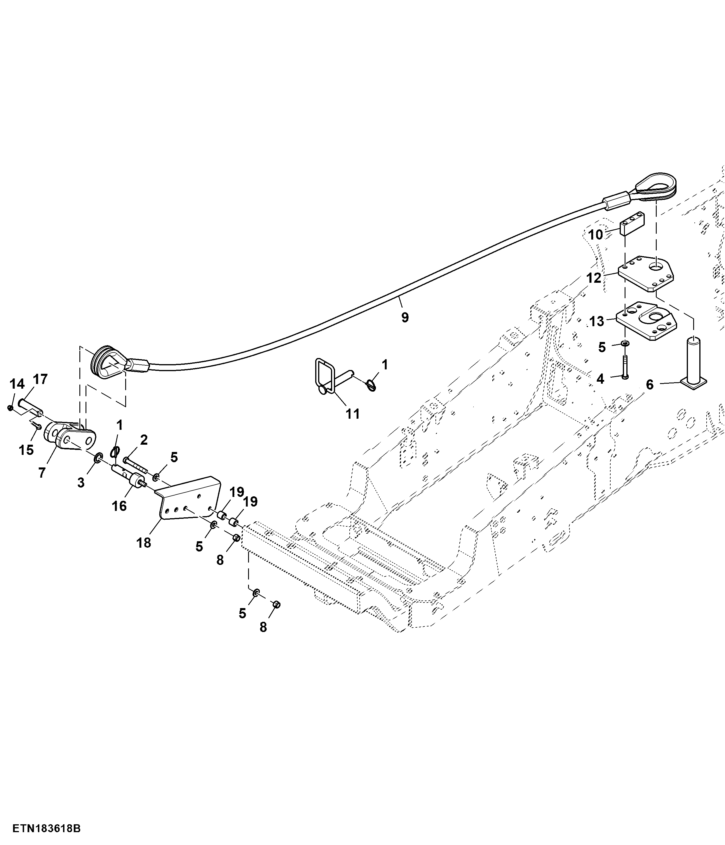 Tow Cable, W/ Front Weight Support (For EAEU)