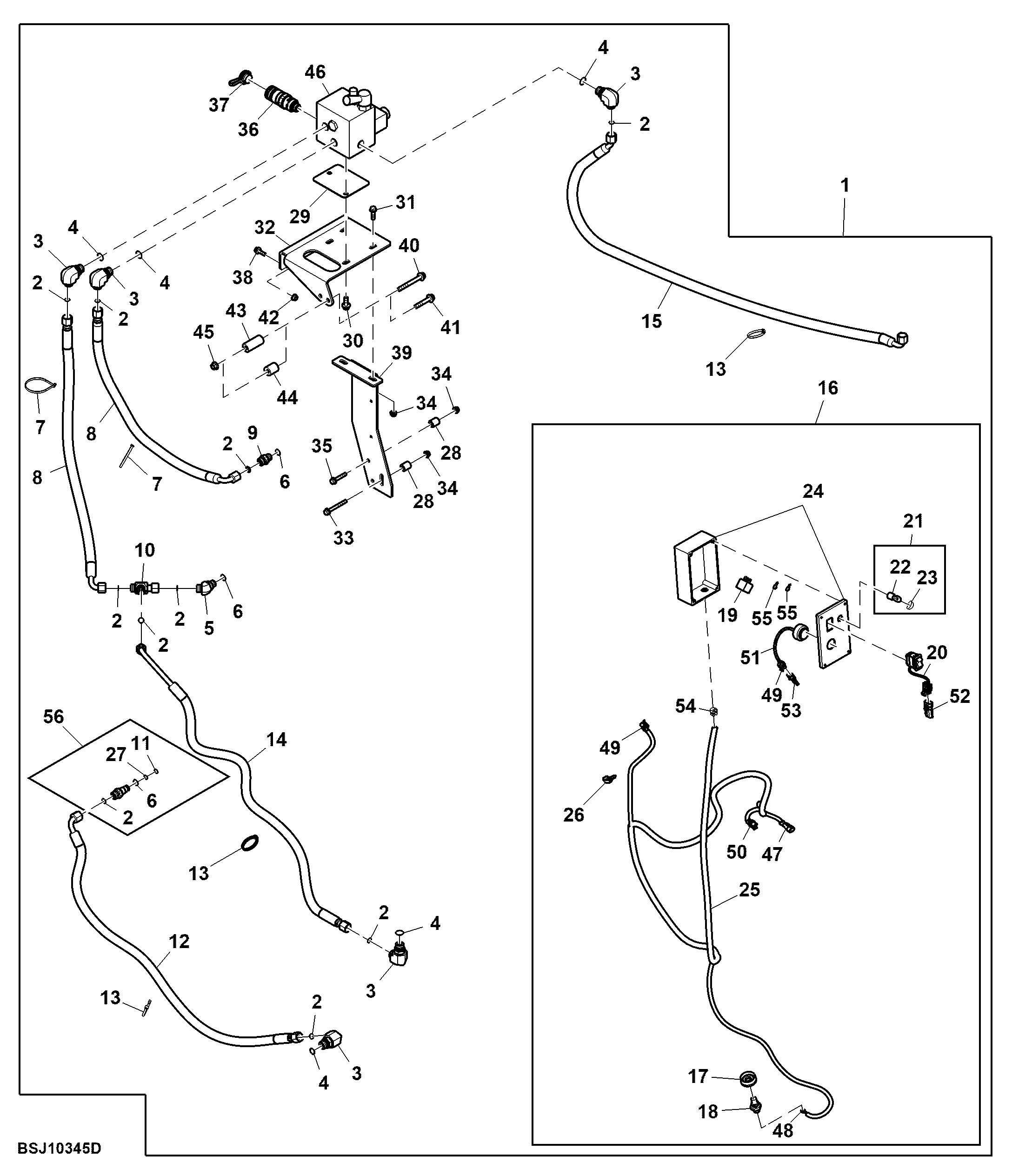Control Valve and Hydraulic Hoses, Motor Control, Attachment