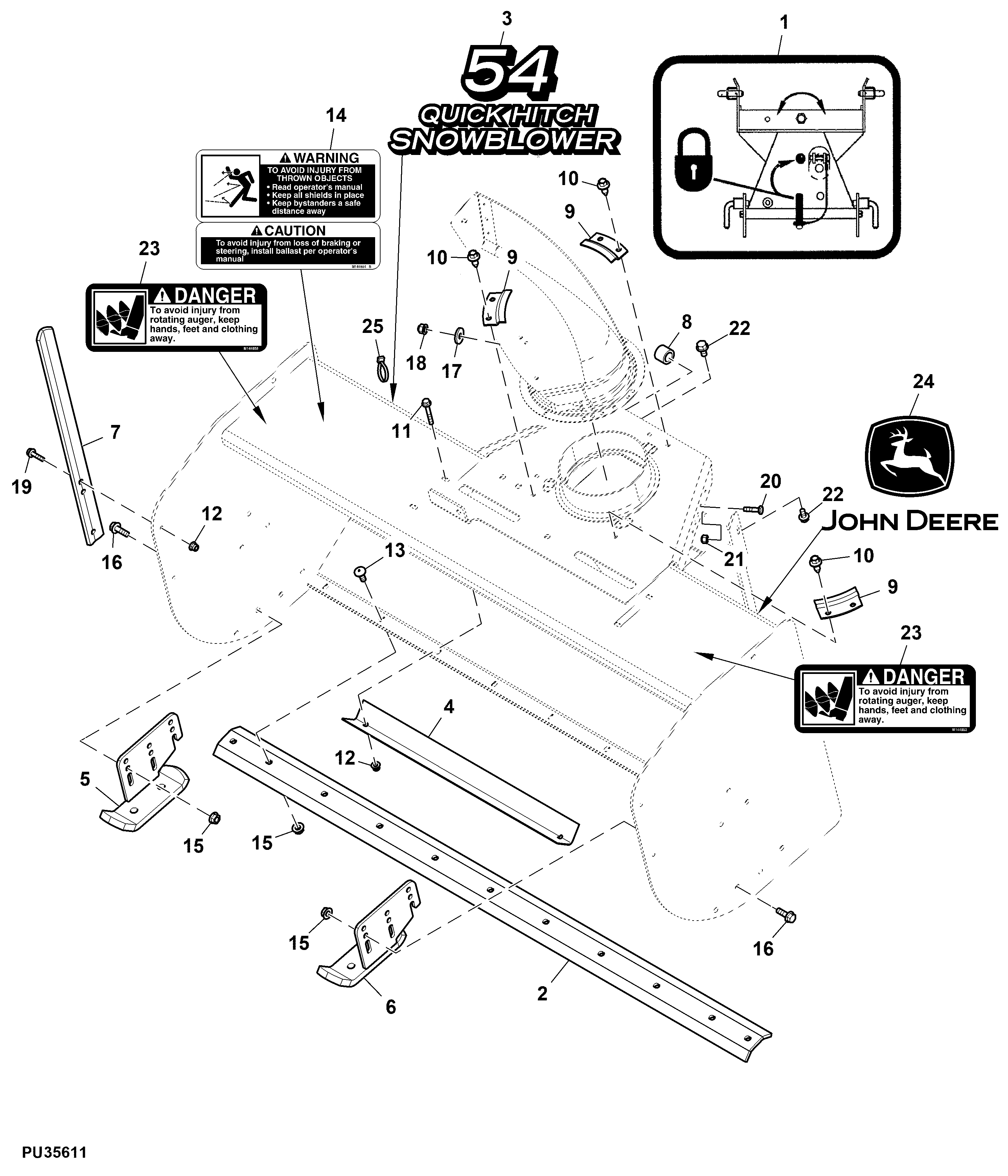 Snow Blower Mounting Brackets and Scraper Blade