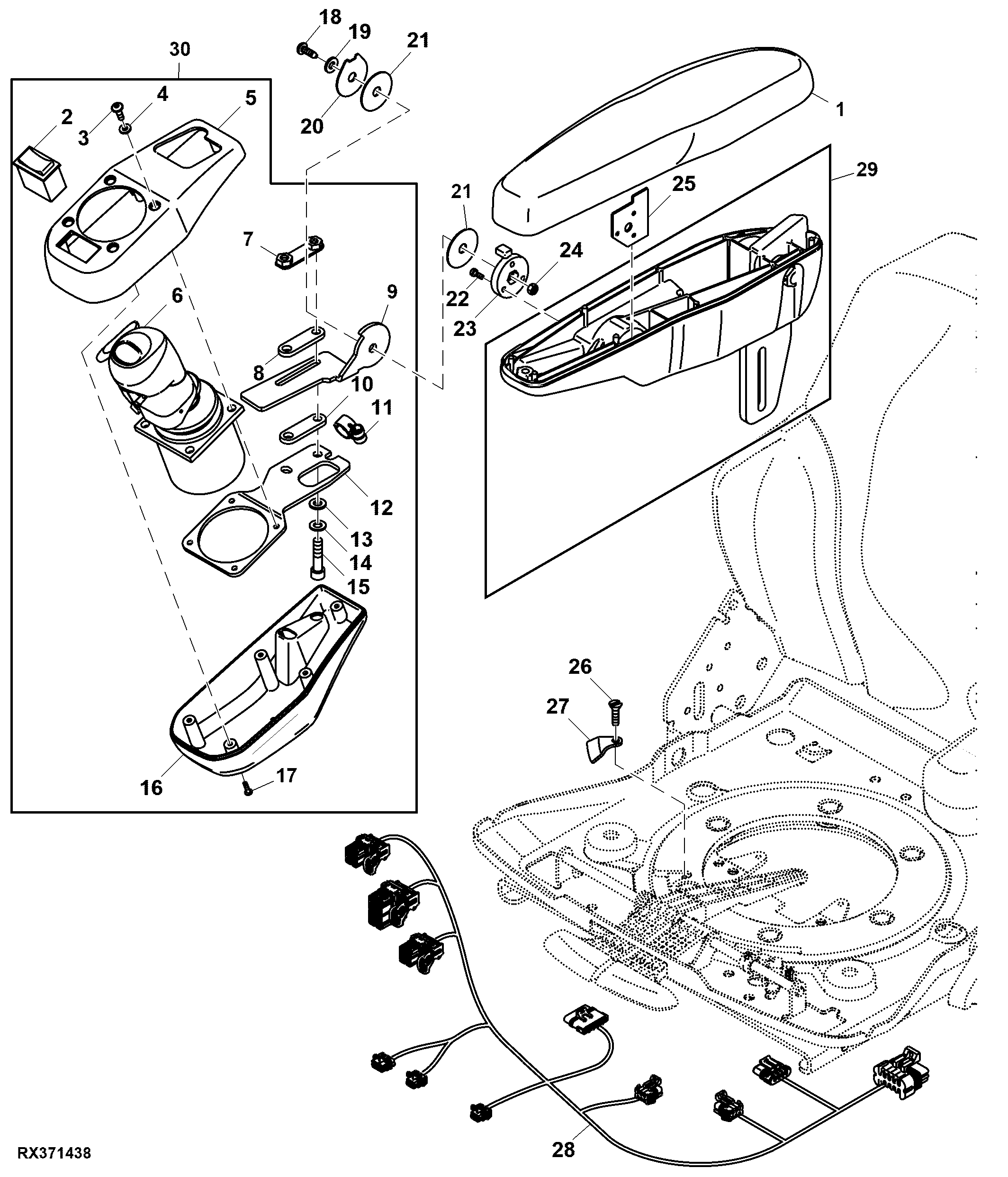 Joystick Control Lever, W/ Power Quad™/ Auto Quad™ (For North America)