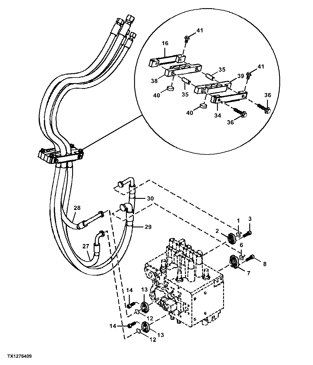Main Hydraulic Lines, Control Valve To Arm Cylinder