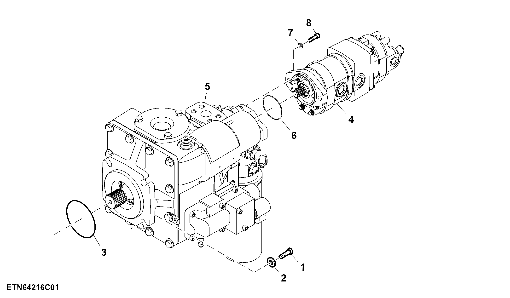 Hydraulic Pump W/O Automatic Feed Rate System, 105 cm³