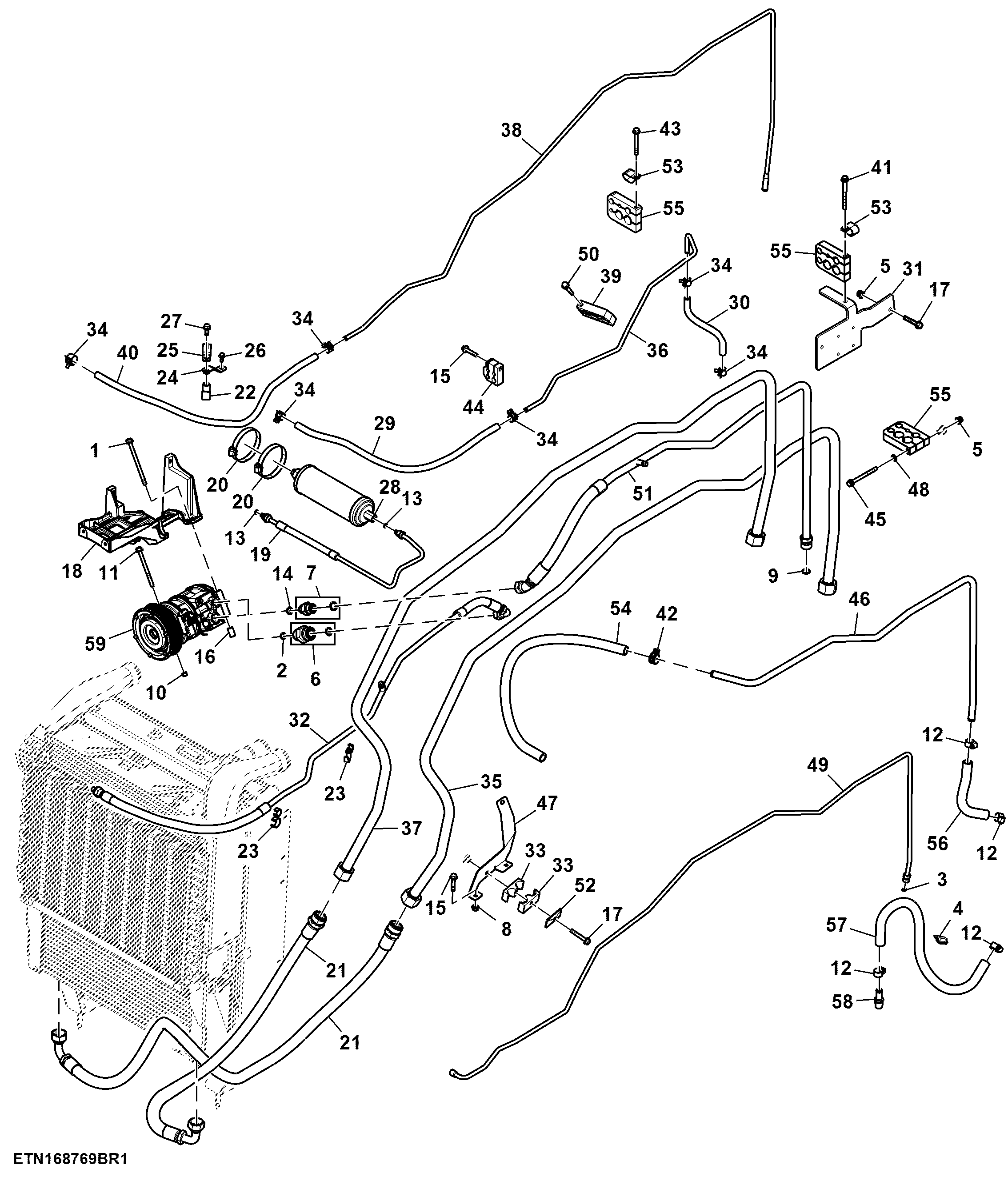 Compressor, Refrigerant and Heater Lines ( - 210165)