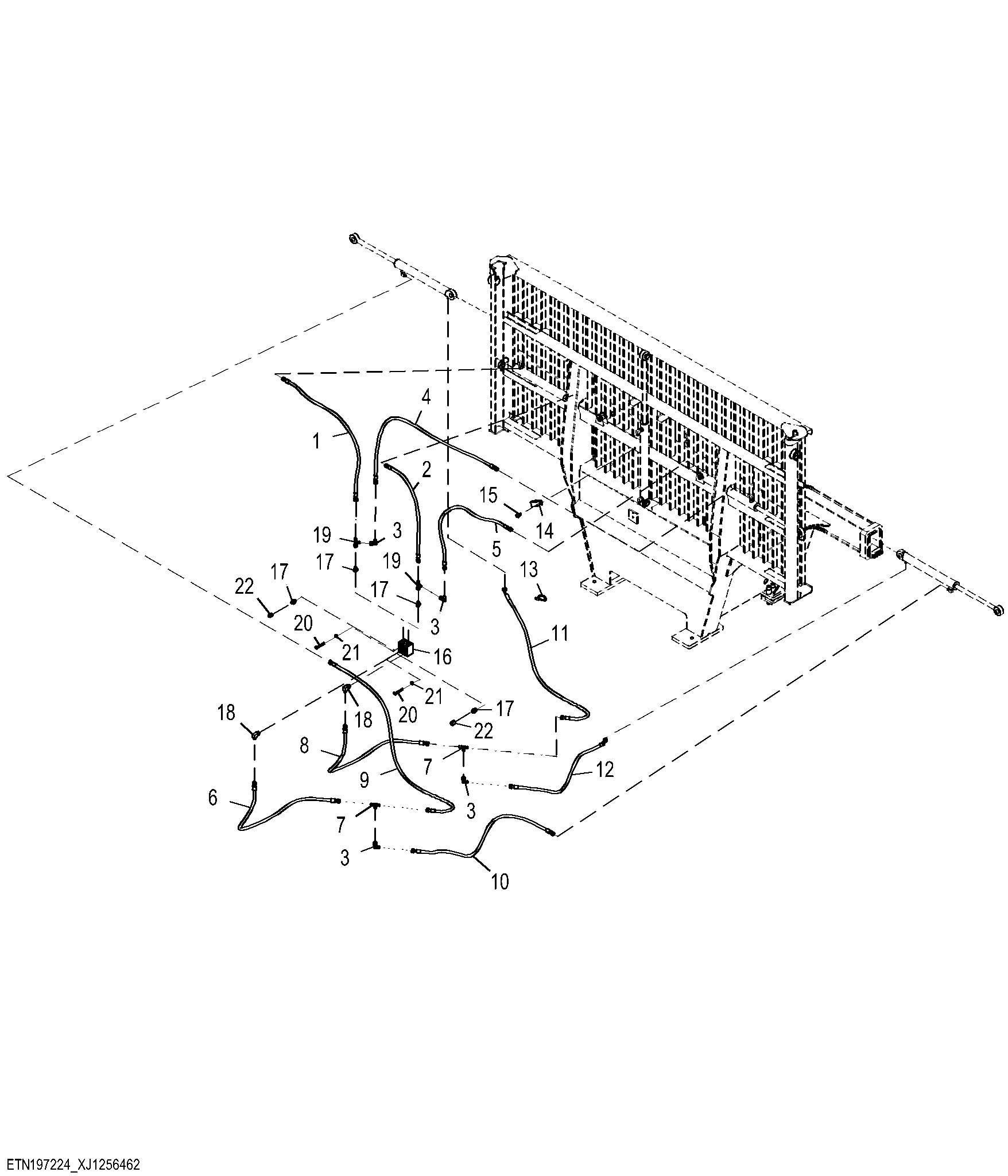 Headboard Hydraulic Lines, VLS, Short Frame