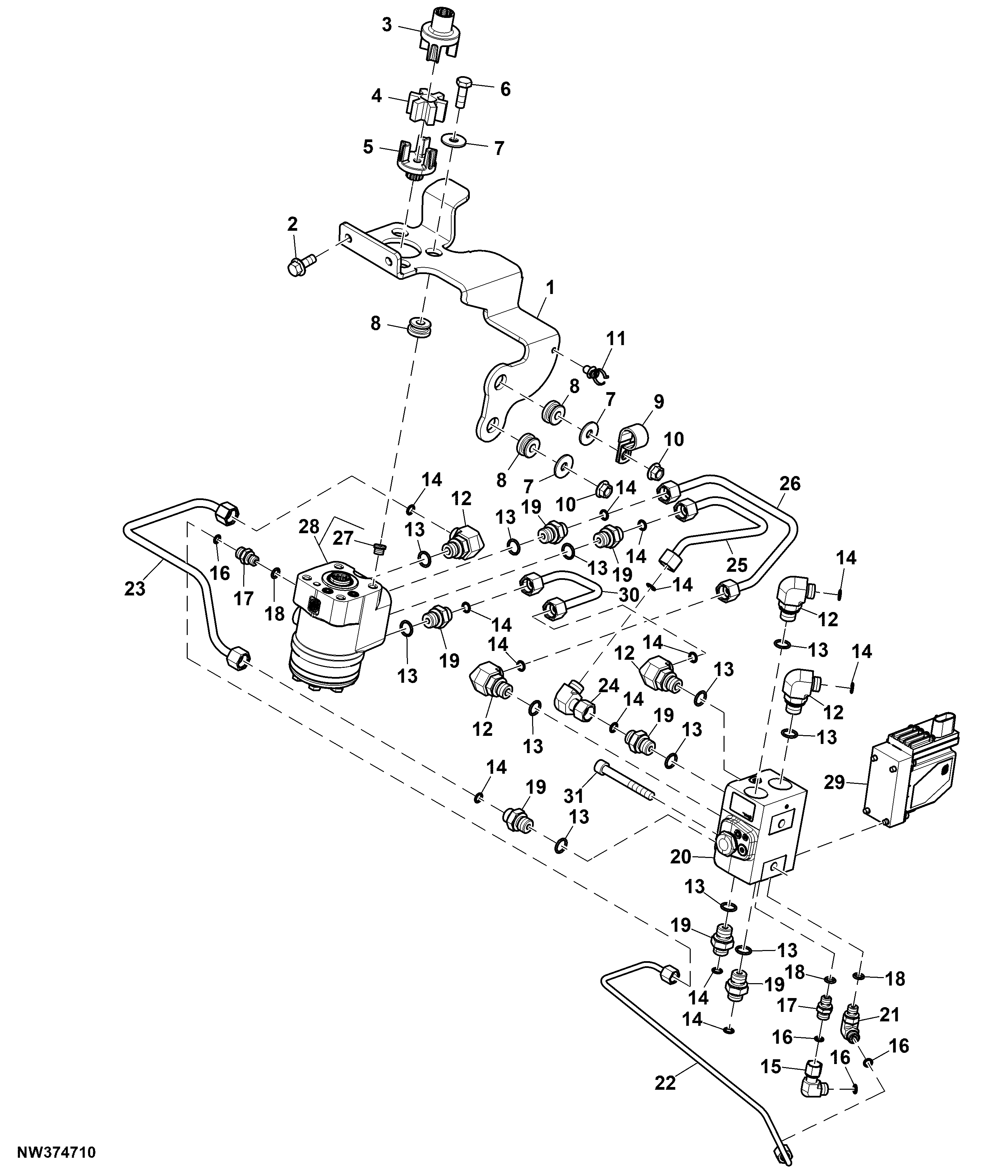 Line and Fitting, Steering Control Valve, AutoTrac™
