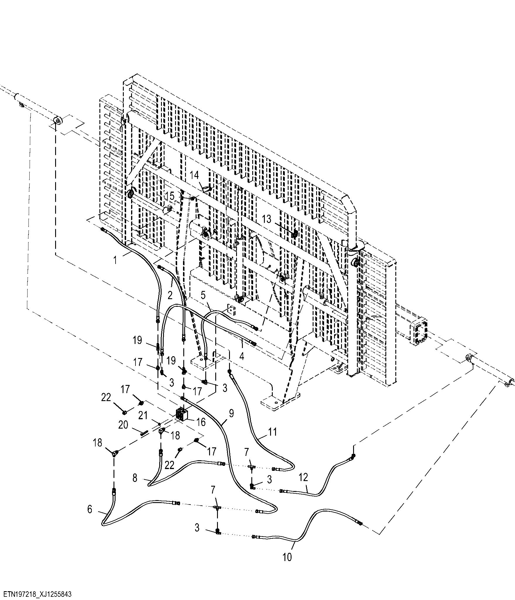 Headboard Hydraulic Lines, VLS, Extra Short Frame