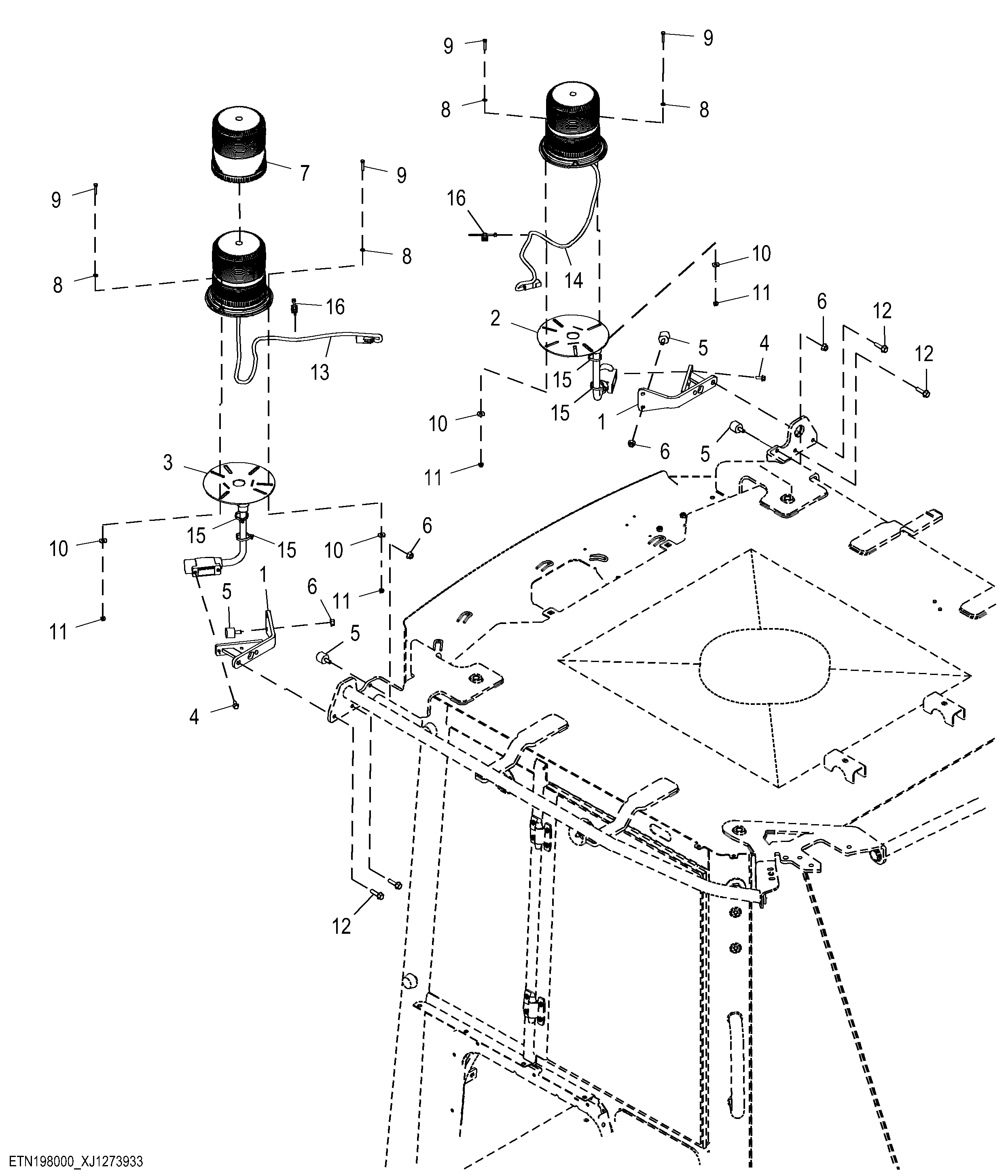 External Seat Belt Indicator with Dual Bracket and Strobe Beacon