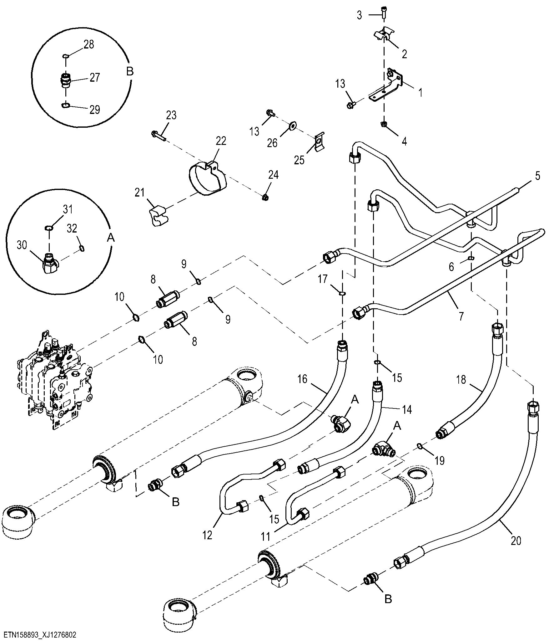 Steering System Hoses without Secondary Steering ( 1 of 2 )