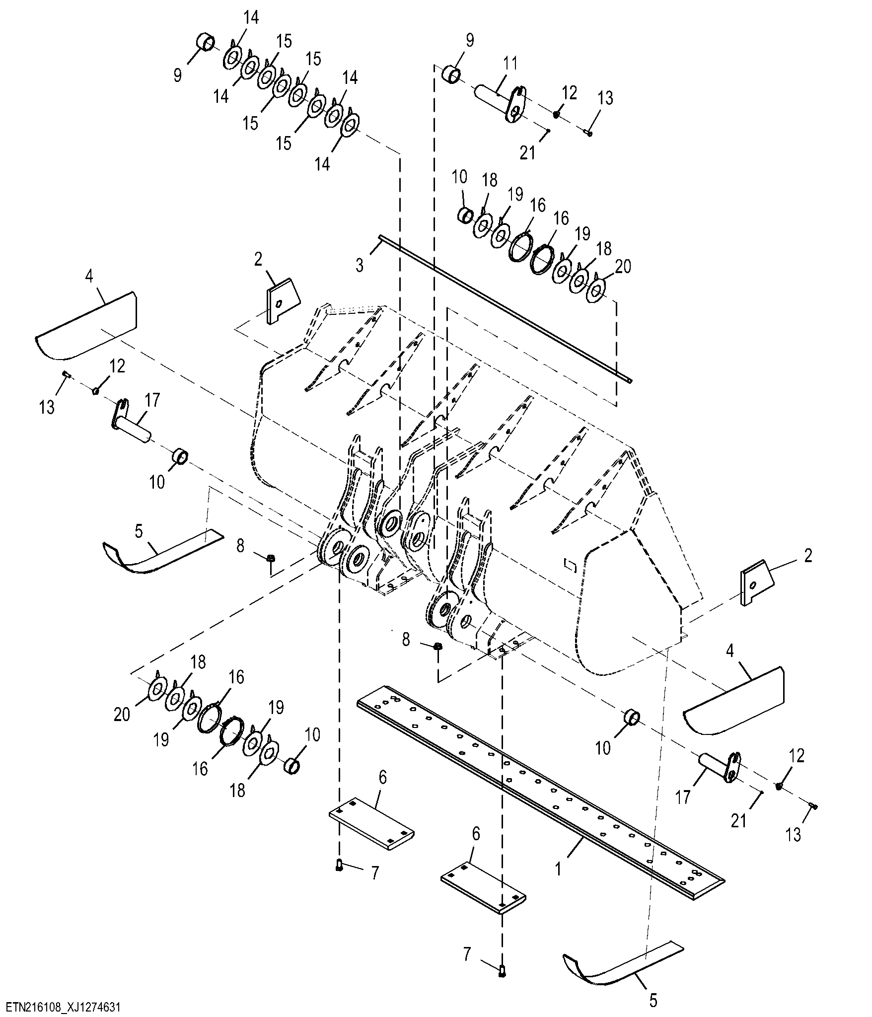 General Purpose Bucket 4.6 m³ (6.0 yd³), Z Bar
