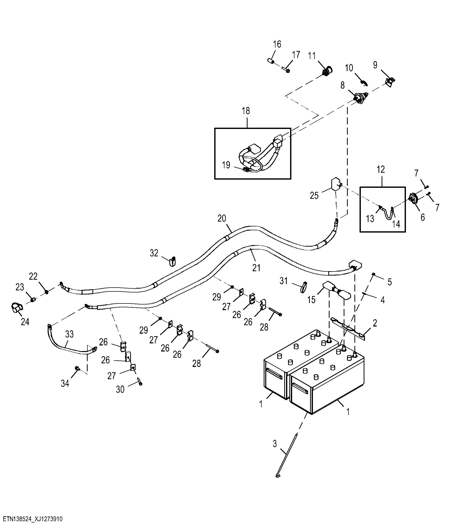 Batteries and Cables without Secondary Steering