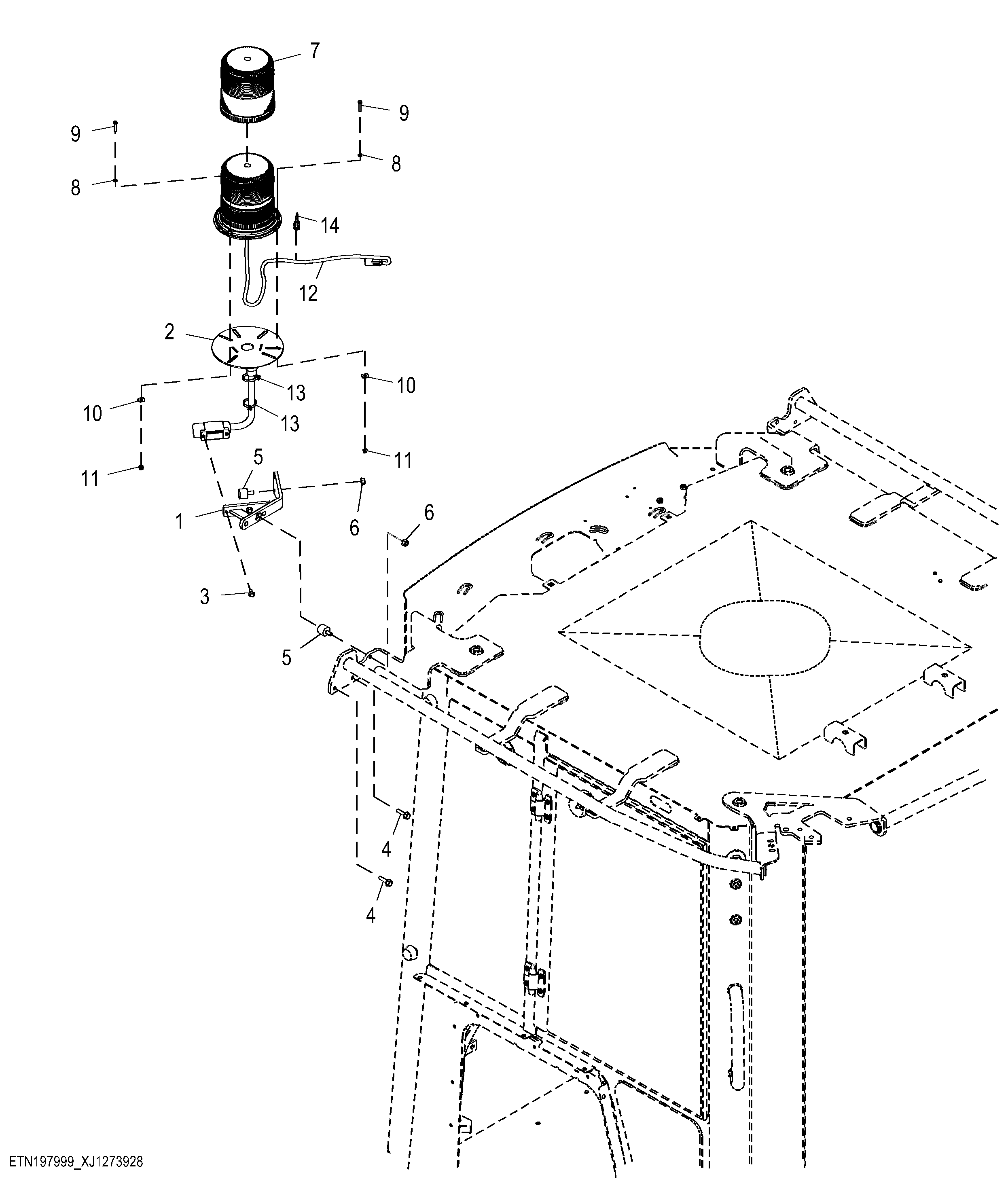 External Seat Belt Indicator with Single Right Bracket