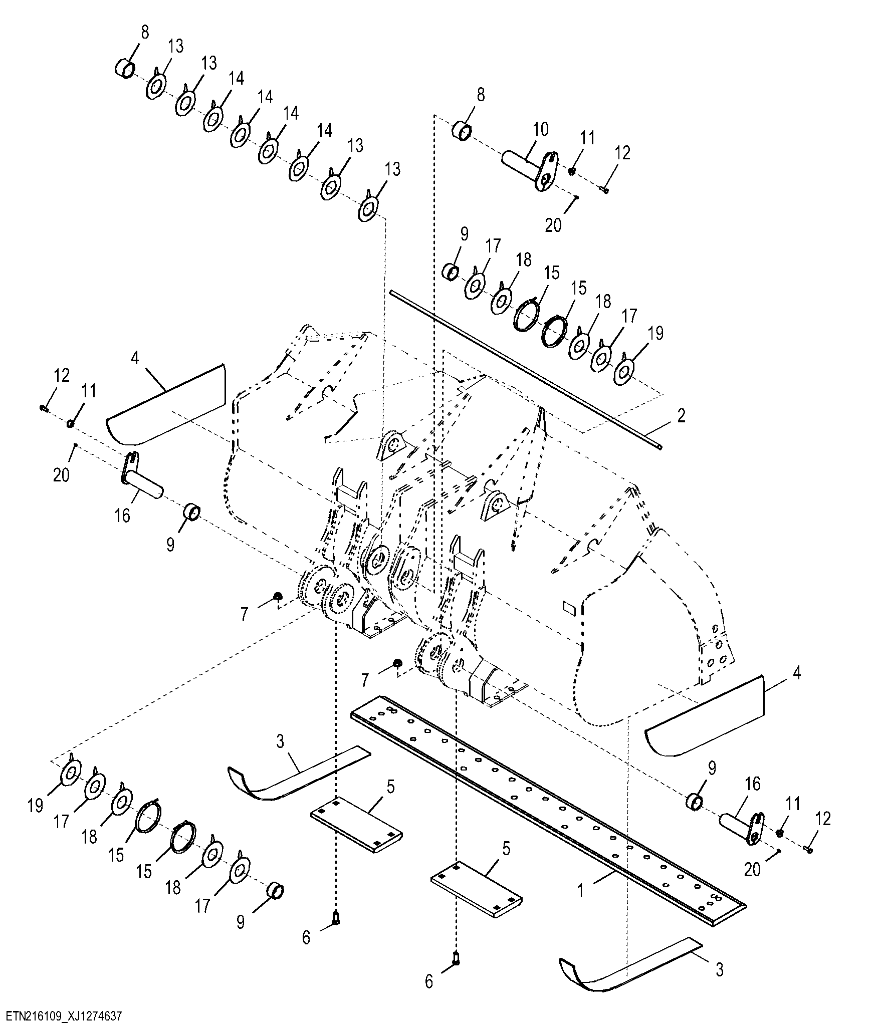 General Purpose Bucket without Wear Plates 4.8 m³ (6.25 yd³)