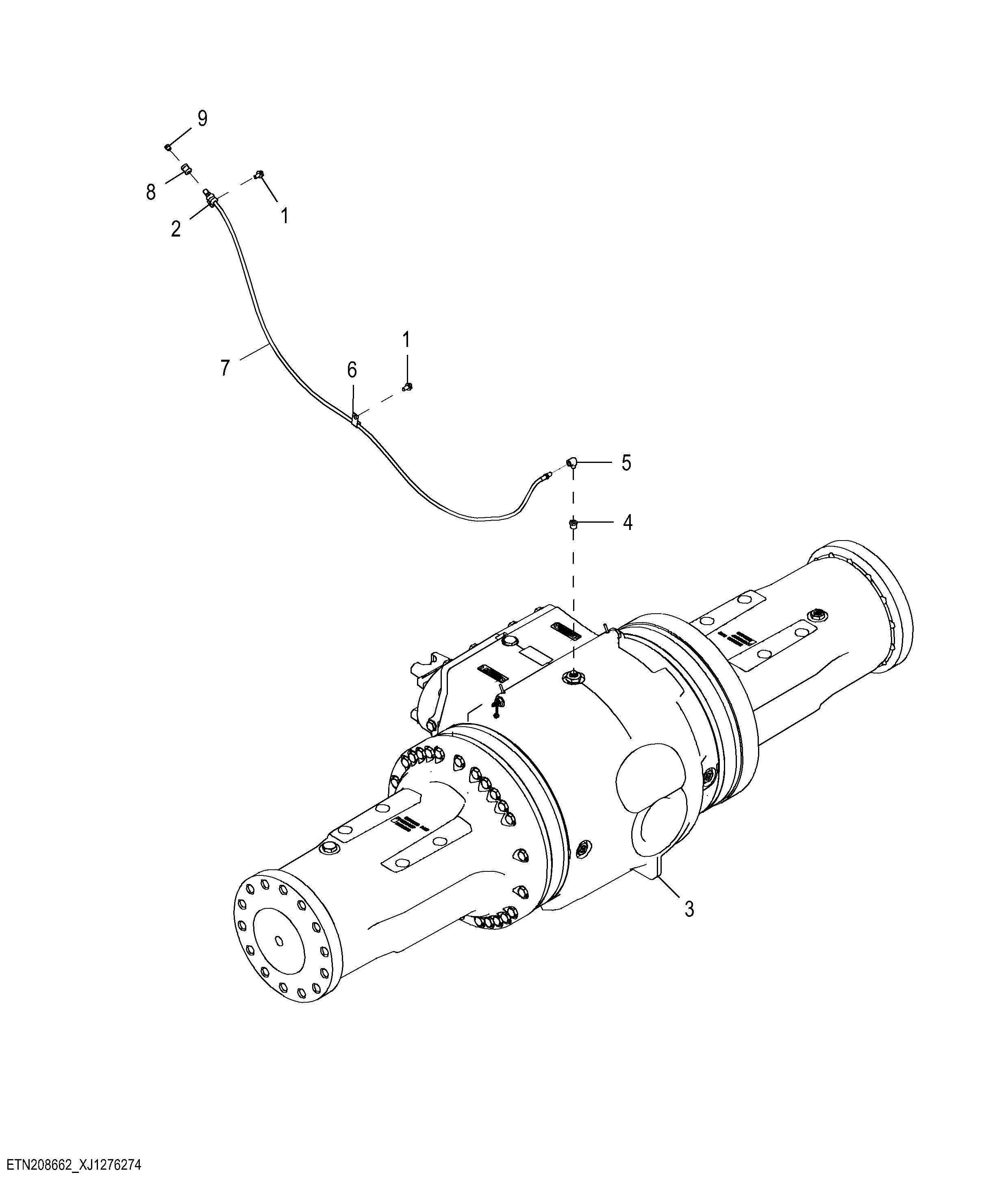 Front Axle with Hydraulic Differential Lock