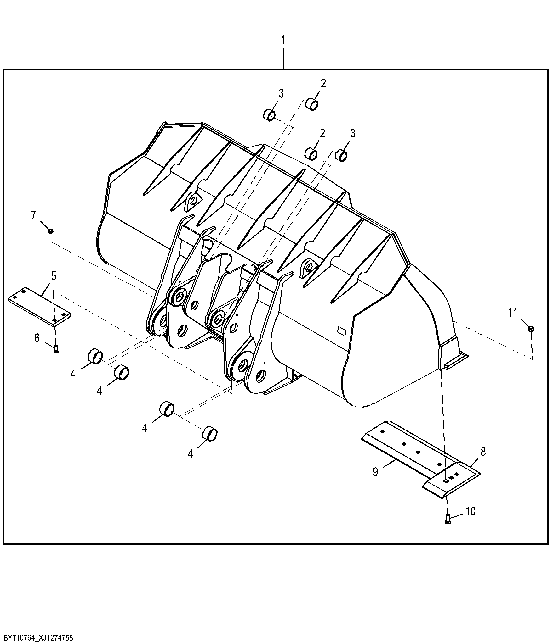 Loader Bucket Kit 7.11 m³ (9.3 yd³), Aggregate Handler