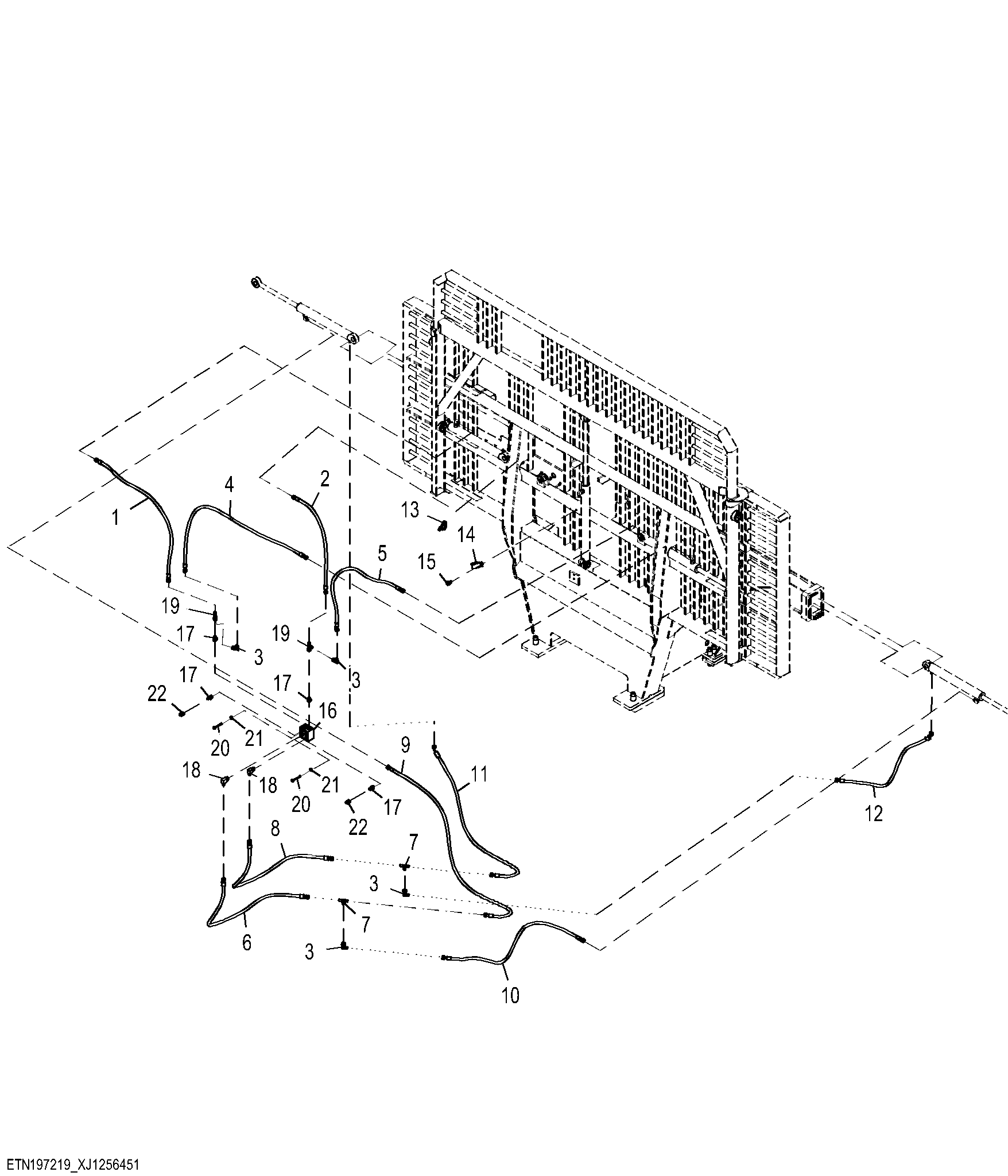 Headboard Hydraulic Lines, VLS, Extra Short Frame