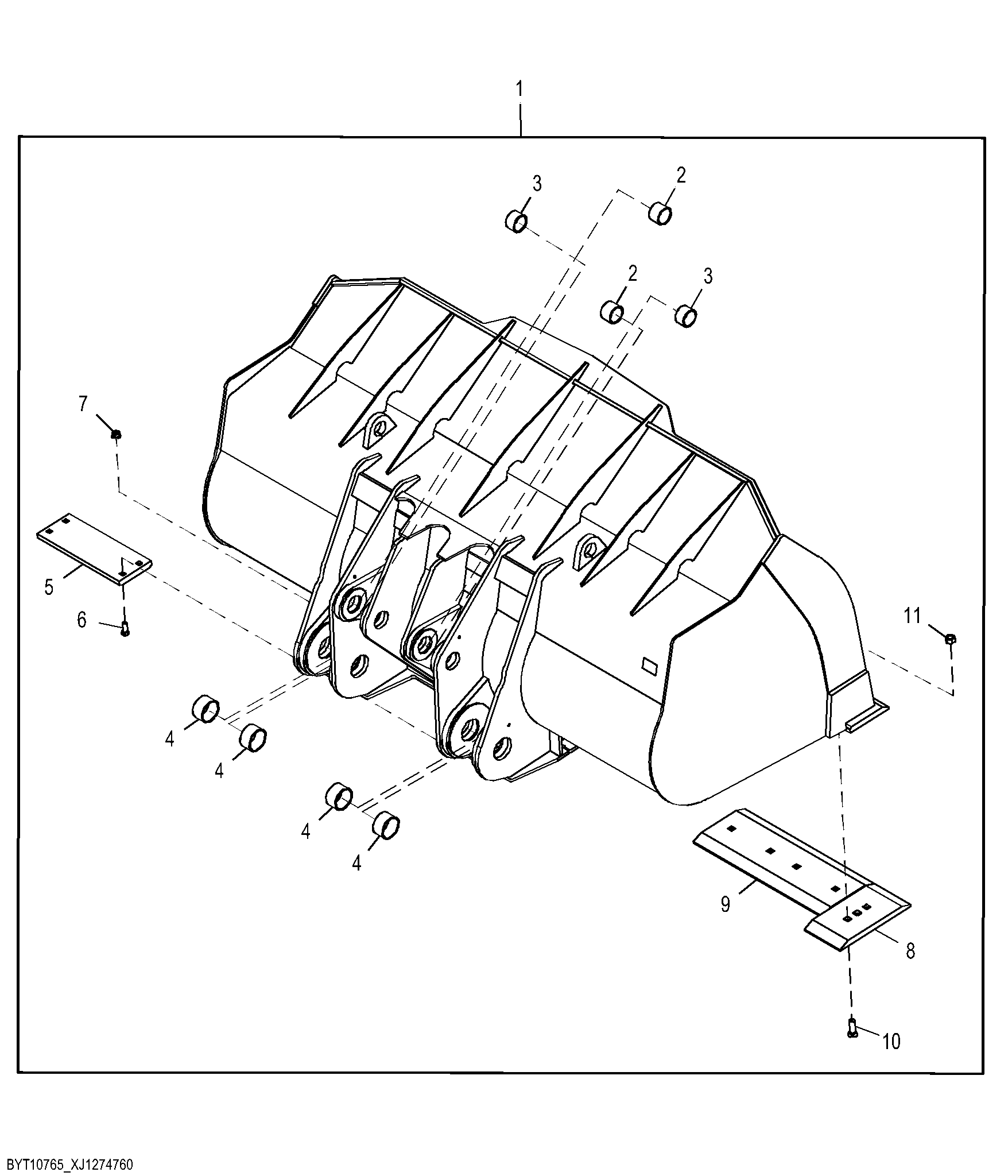 Loader Bucket Kit 7.5 m³ (9.8 yd³), Aggregate Handler