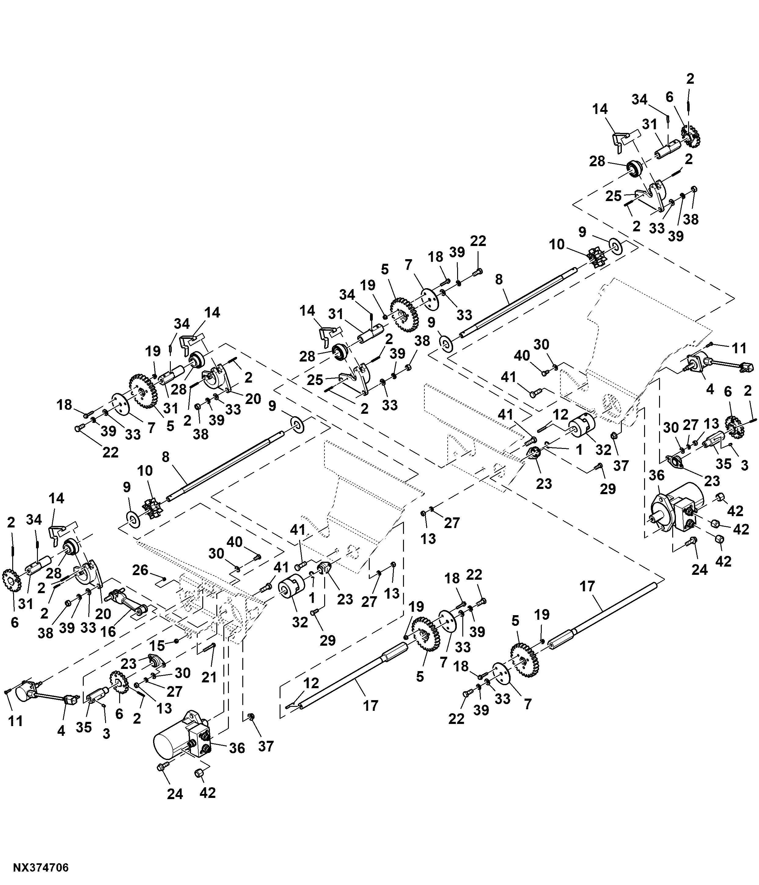 Gear / Bearing / Splined Coupling / Hydraulic Motor, Dry Spreader Granular Bin