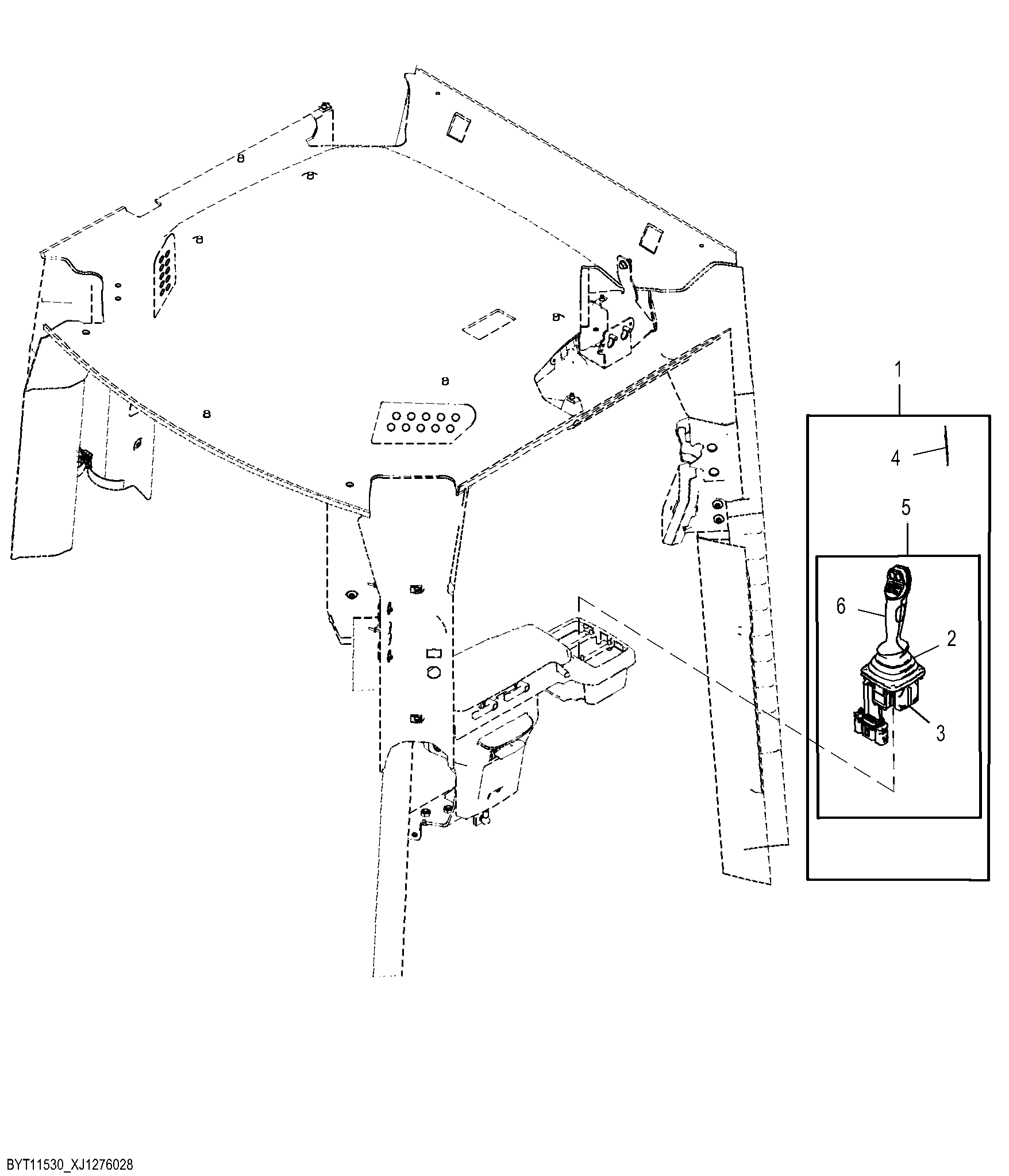 Multi Axis Lever With Auxiliary to Multi Axis Lever With Addition Auxiliary Kit, Fourth Function
