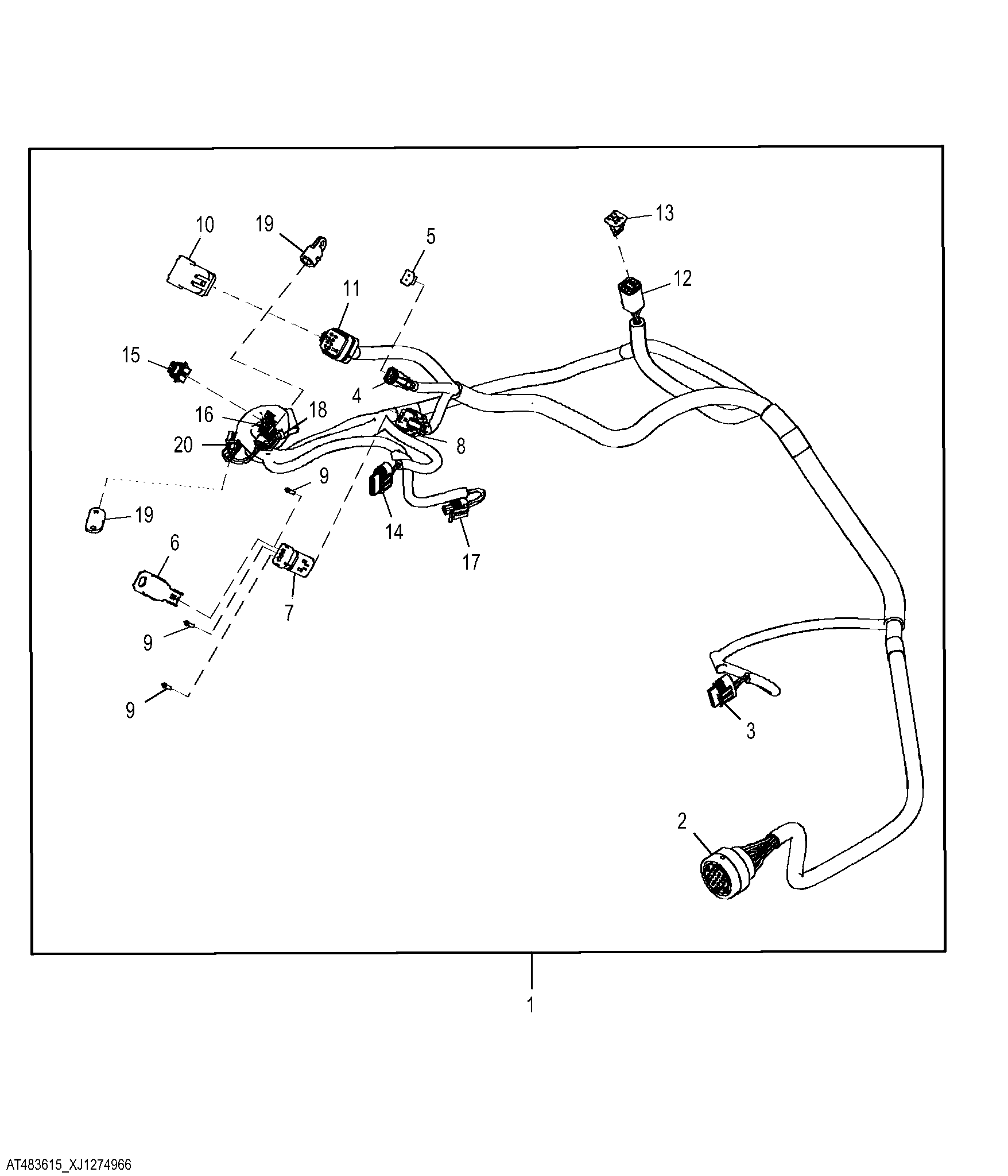 Steering Column Front Console Wiring Harness