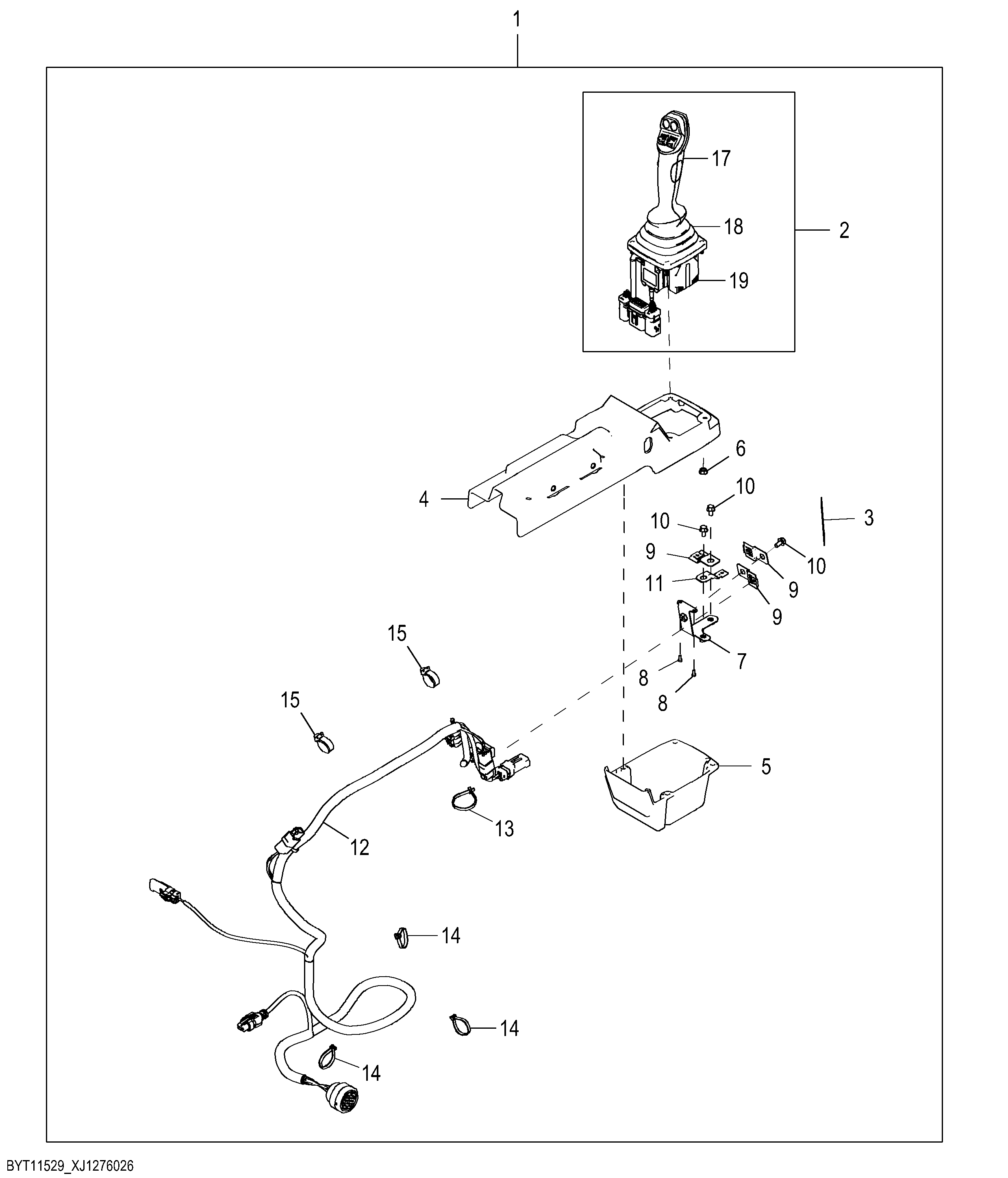 Single Axis Levers to Multi Axis Lever with Auxiliary Kit, Fourth Function