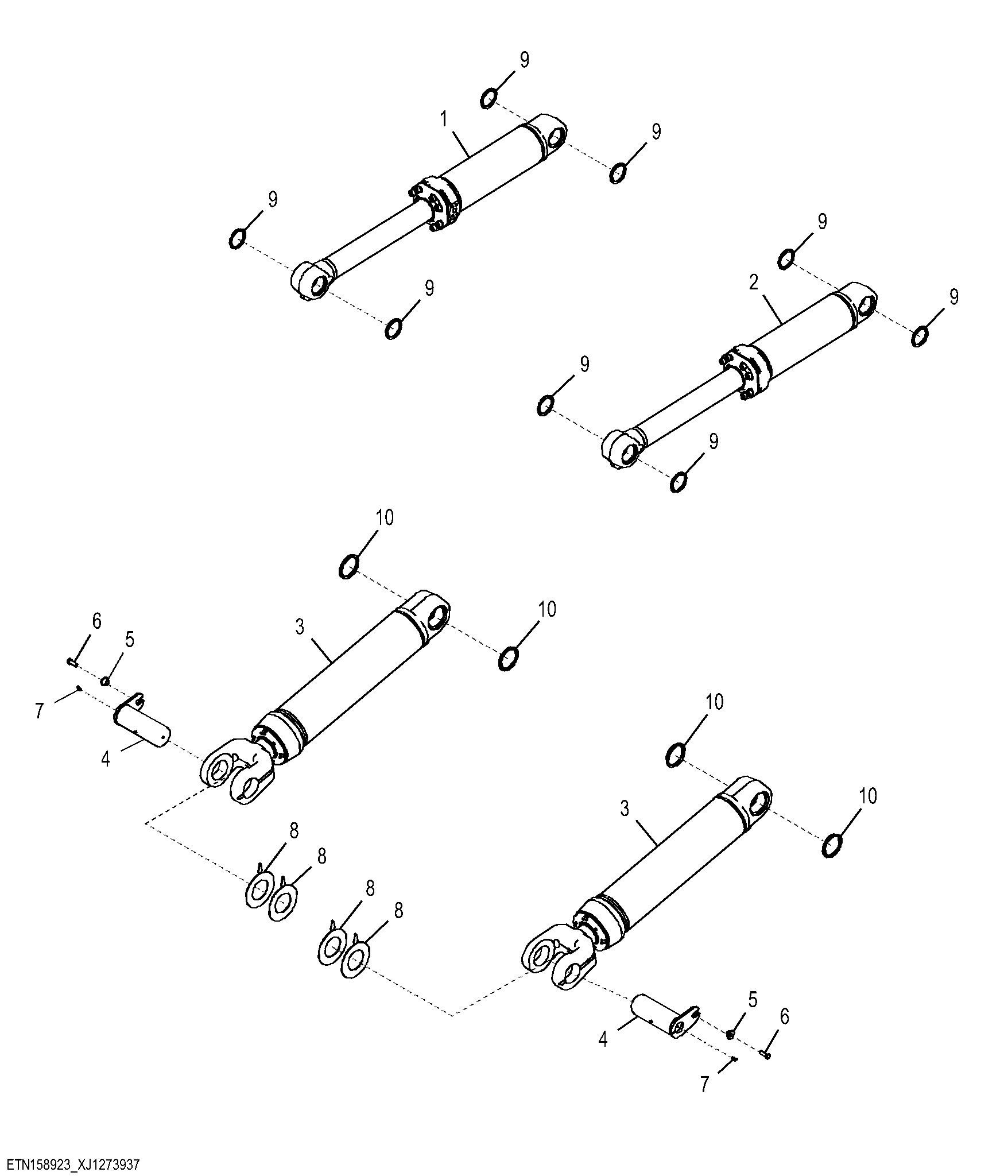 Boom and Bucket Loader Cylinder, Pipe Handler