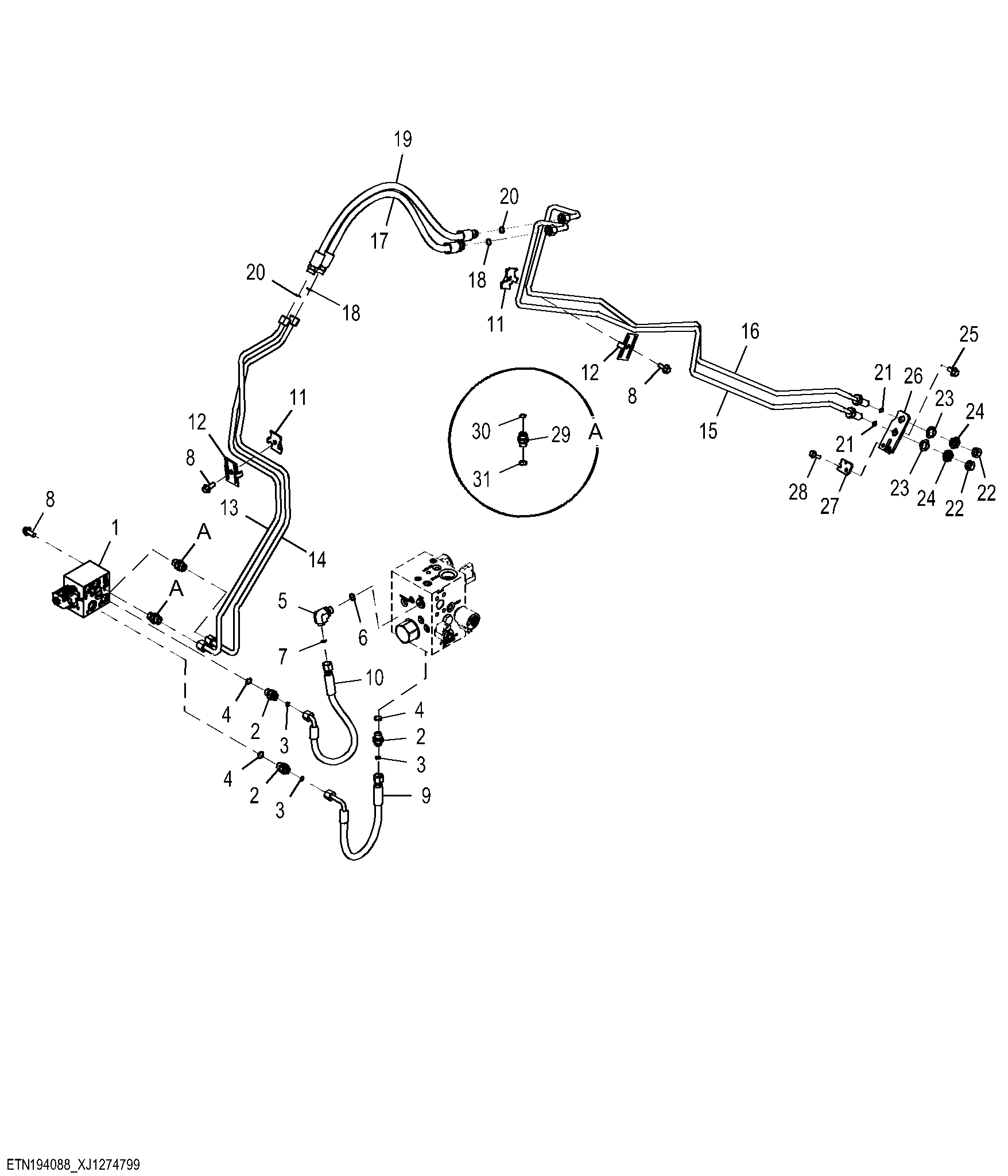 Pin Disconnect Valve and Hydraulics, Standard