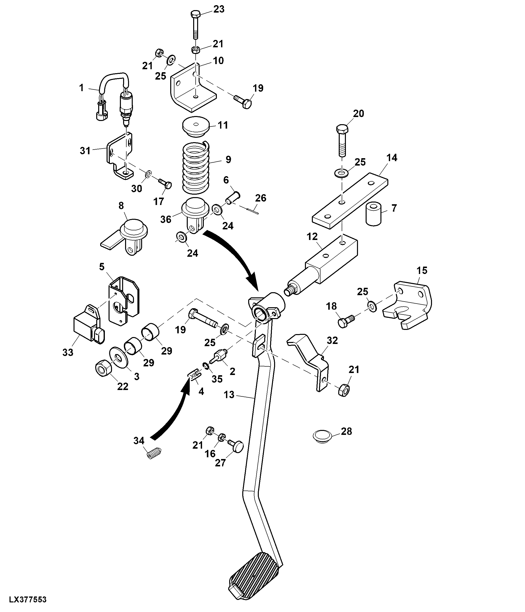 Clutch Actuation Components, Clutch Pedal, Electrical