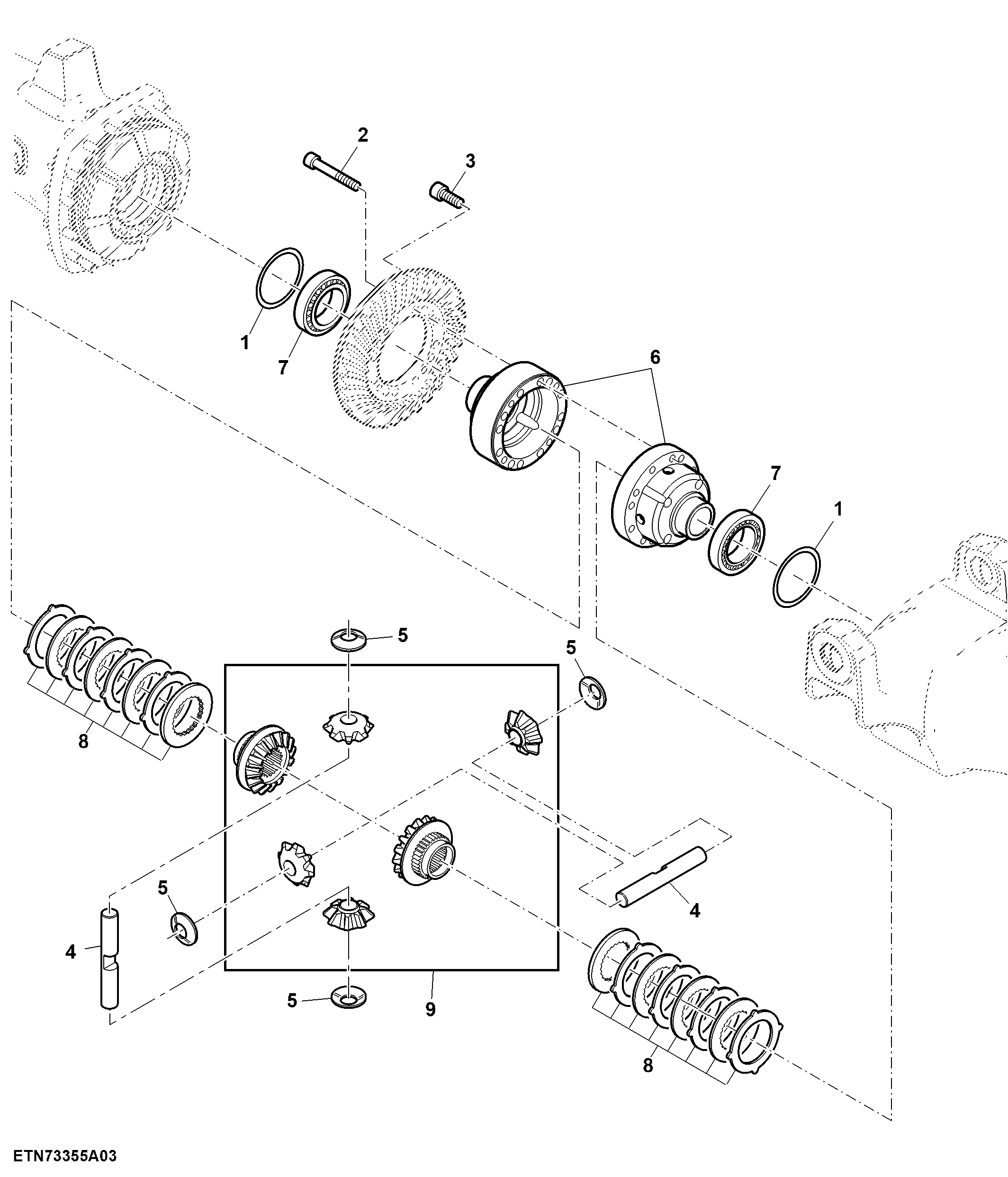 Multiple Disk Self-Lock Differential, Front Axle, MFWD