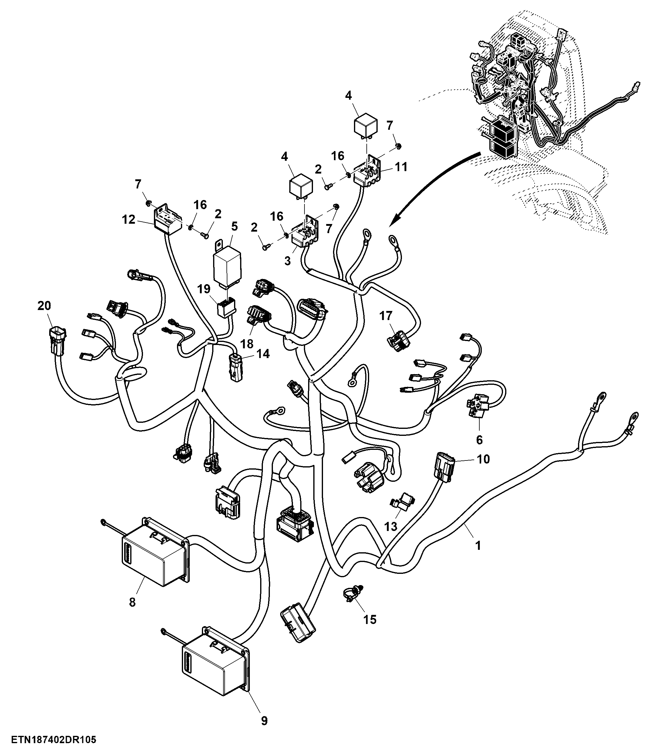 Console Wiring Harness Connectors (2/2), PowrReverser™, OOS
