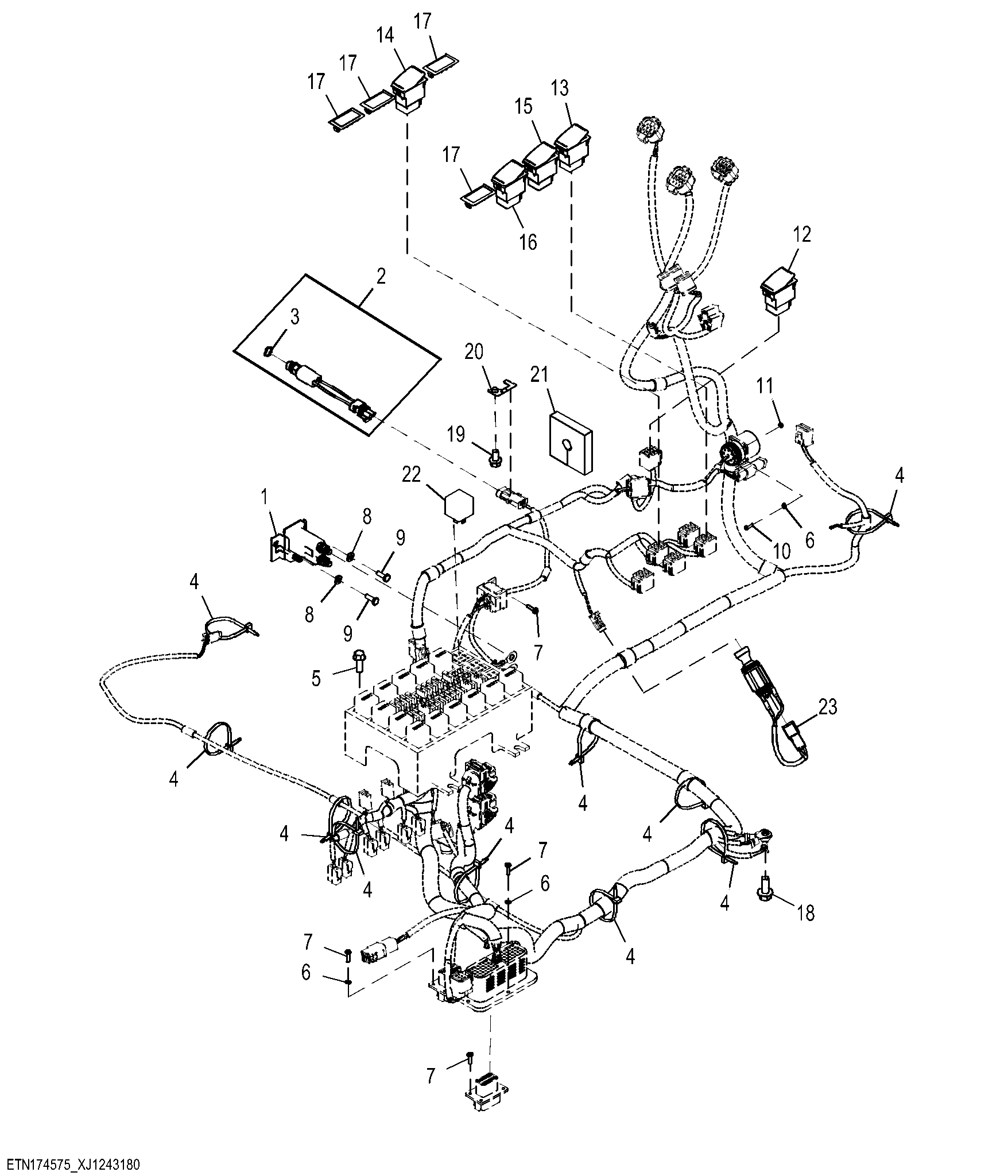 Cab Wiring Harness Hardware Components (100080 - )