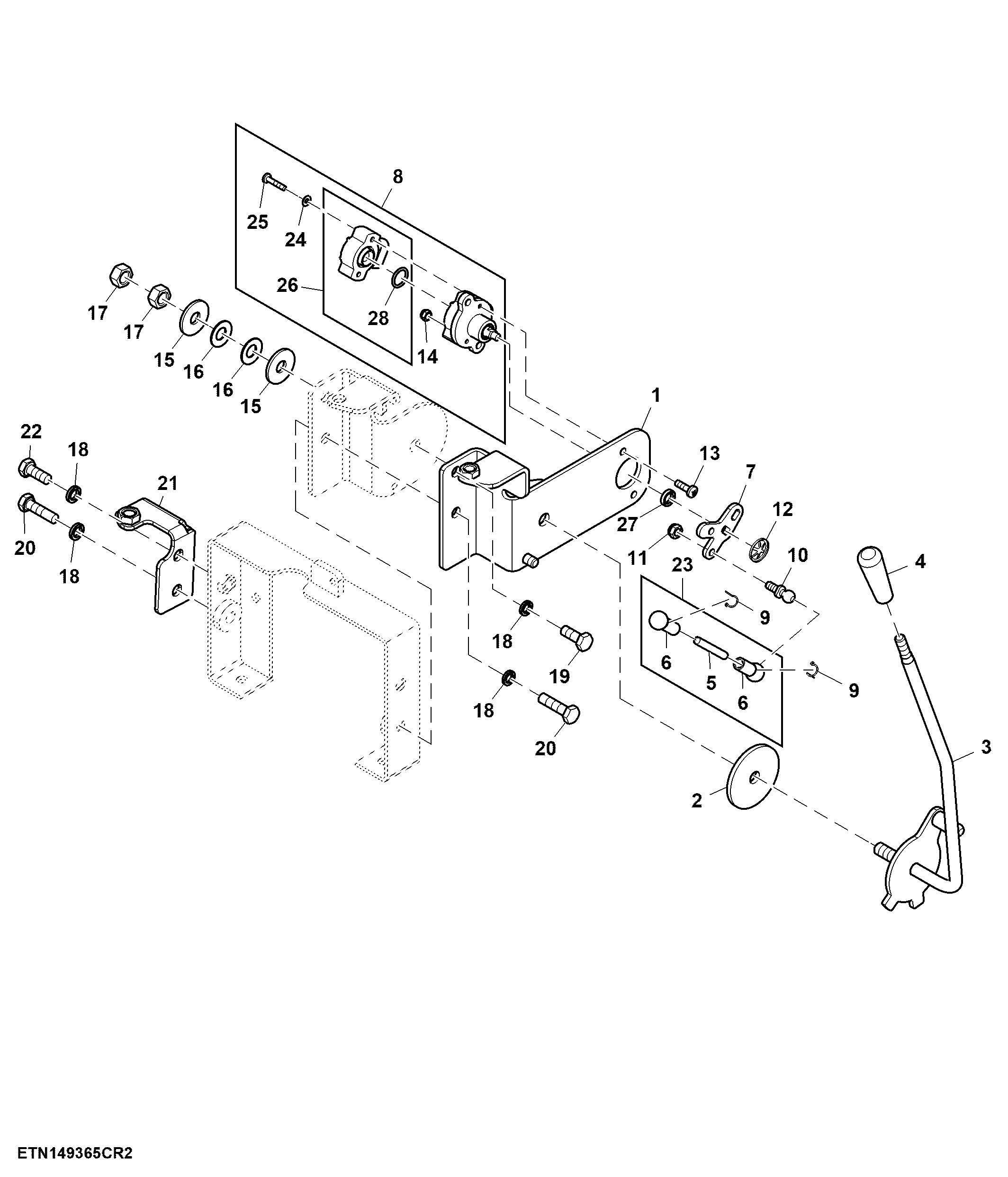 Hand Throttle, W/ Hydraulic Steering ( - 614936)