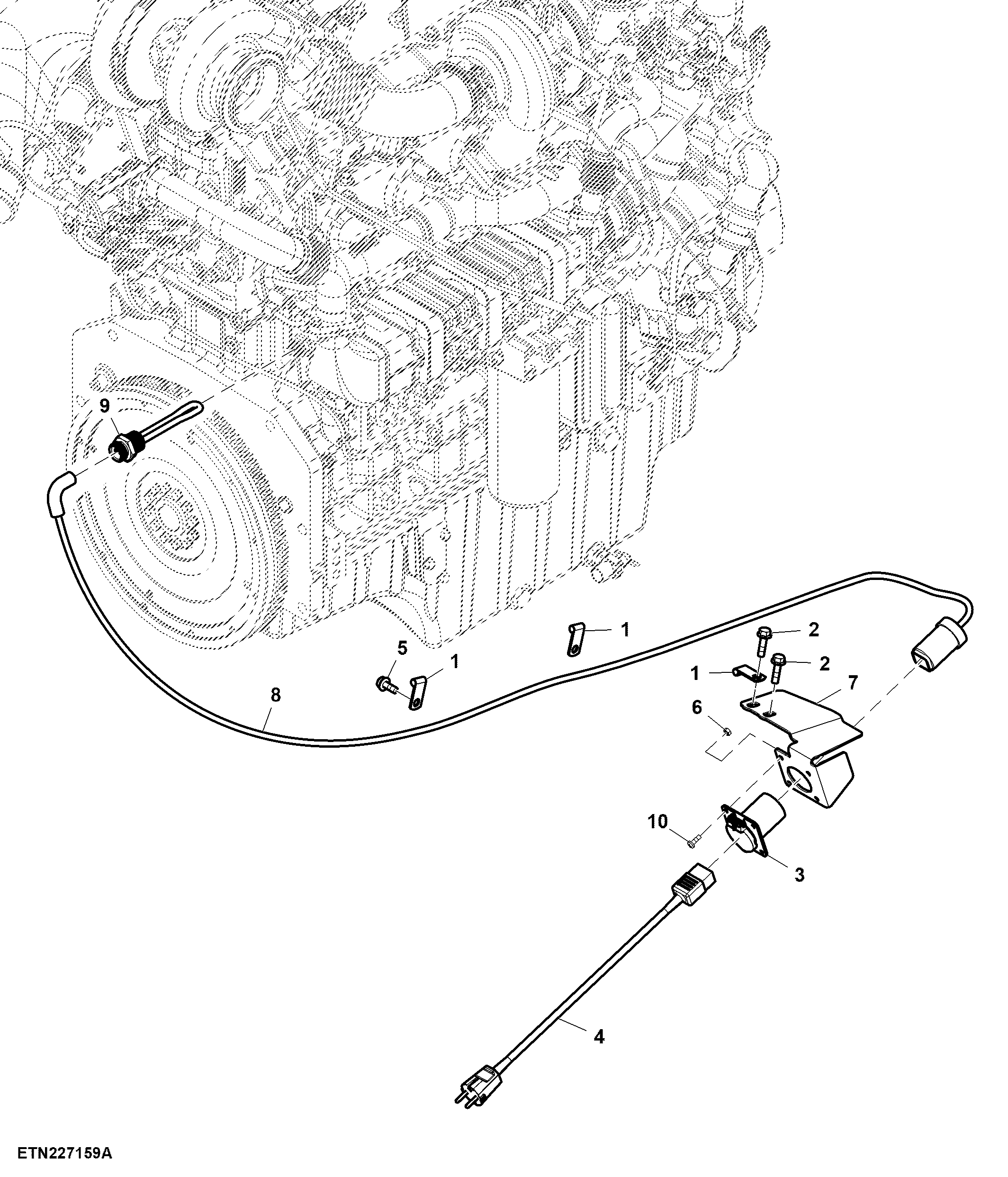 Coolant Heater, 220 V, 13.5 L FT4 Engine (062829 - )