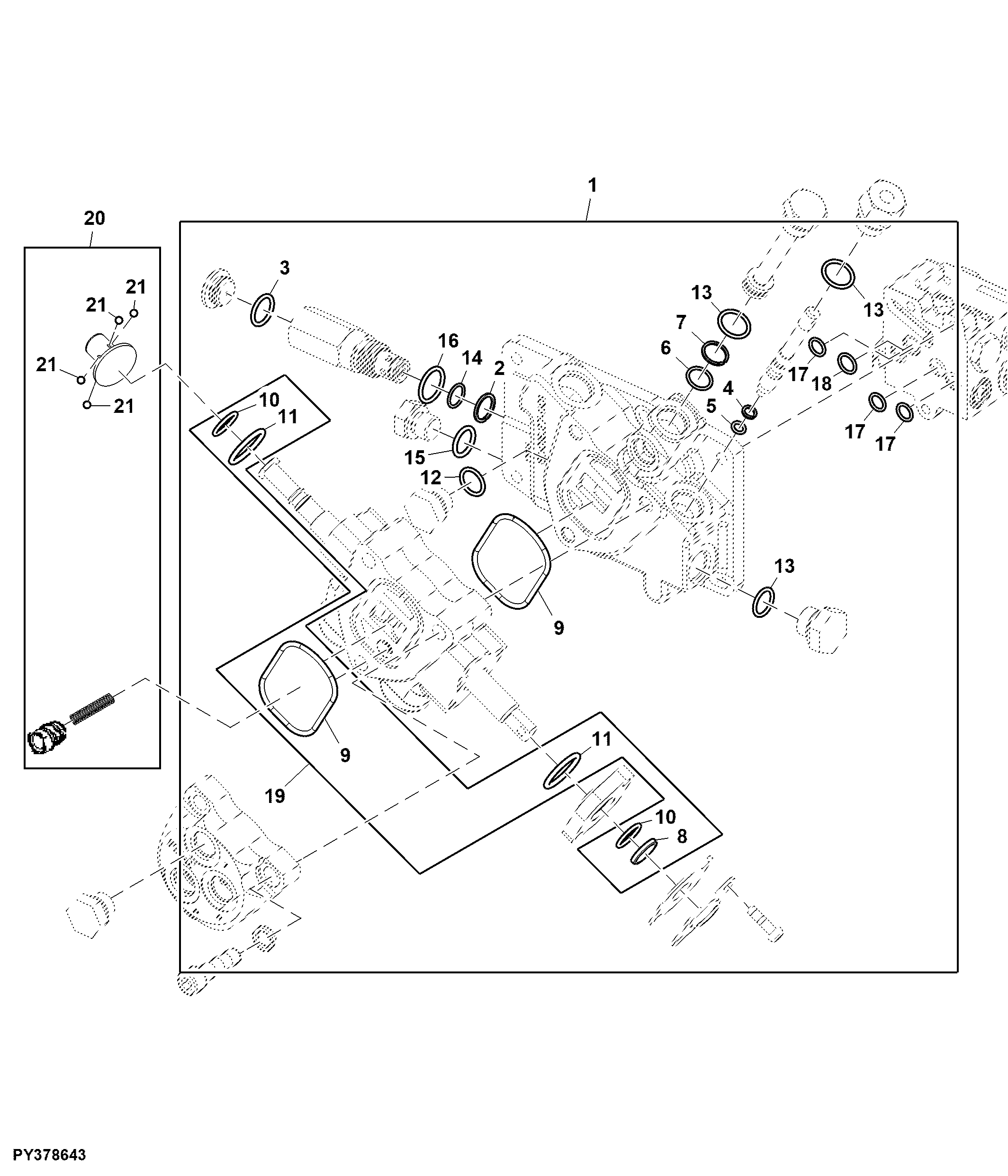Seal Kit, Rockshaft Control Valve, W/ SyncShuttle™, OOS