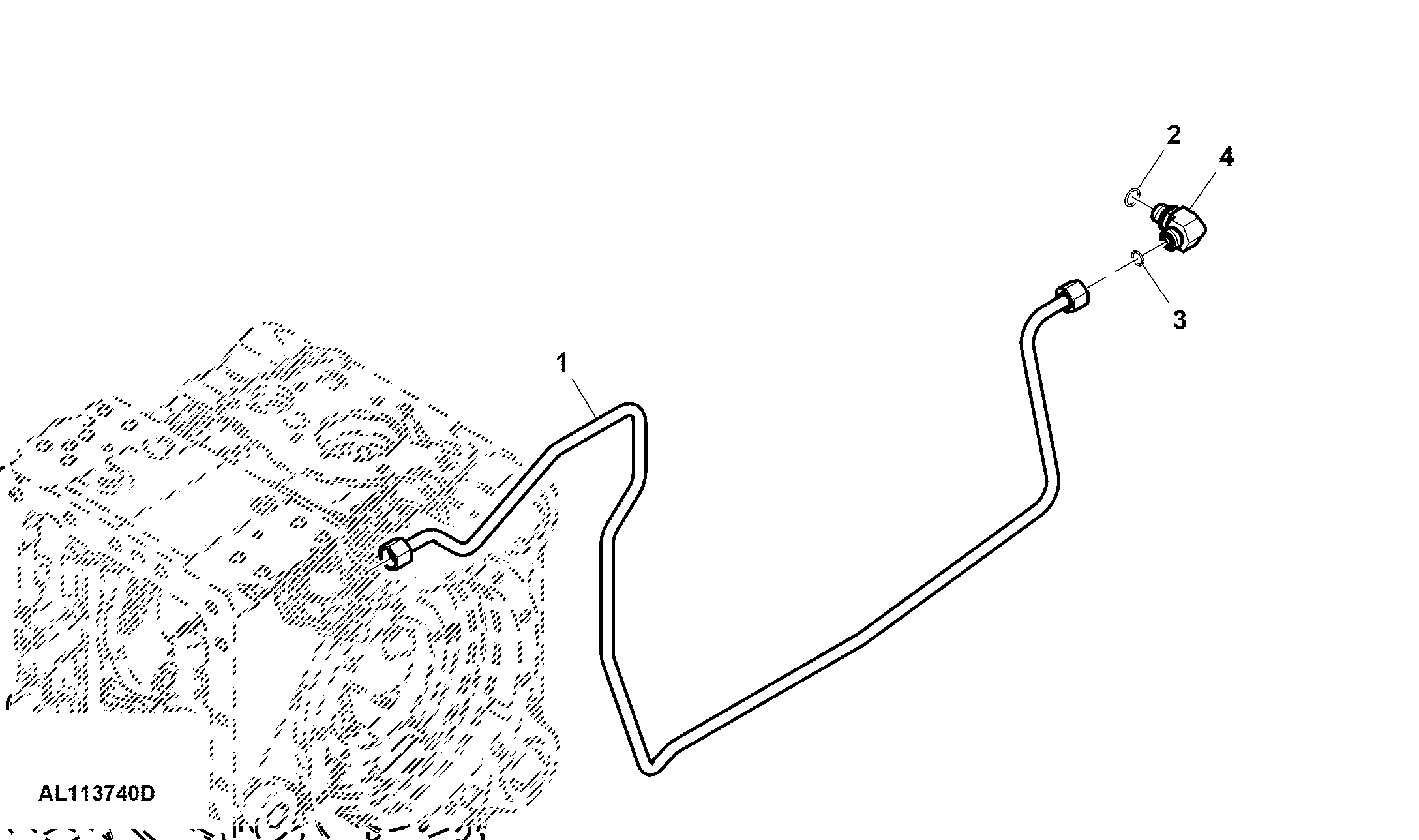 Oil Line, Differential Lock, W/O MFWD, W/ Option Box, SyncroPlus™