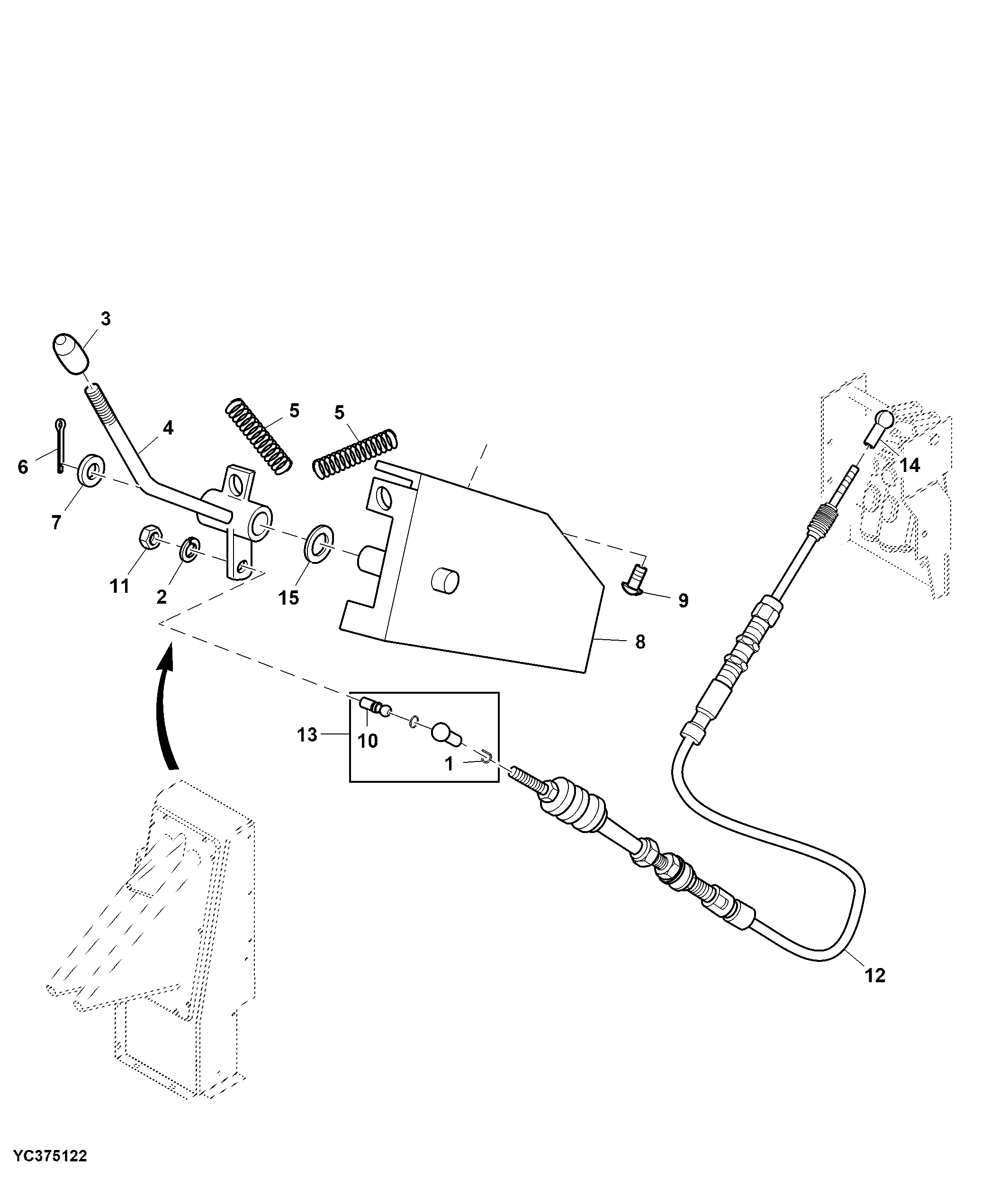Control Linkage, Hydraulic Swing Unloading Auger