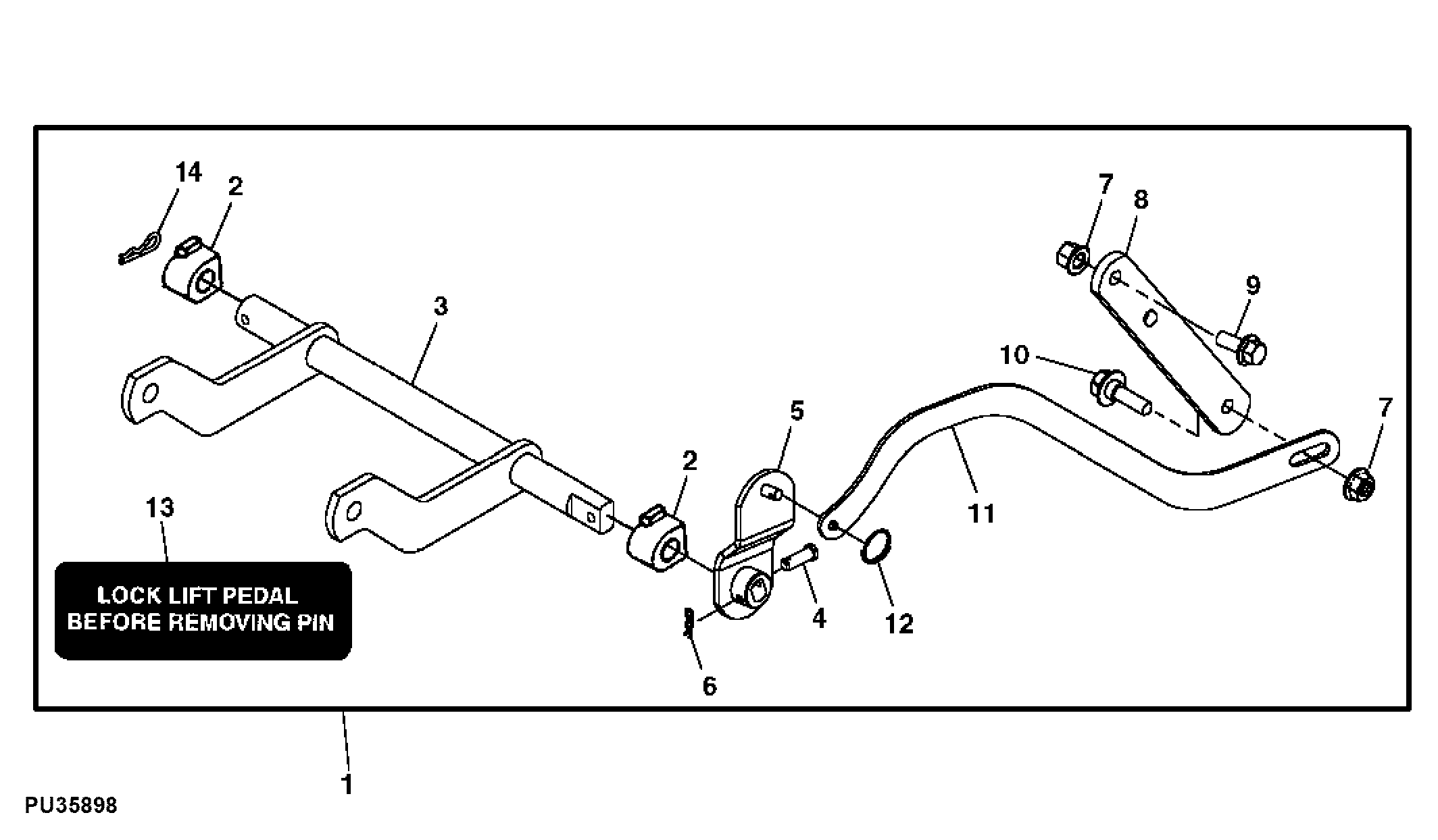 Front Lift Kit, Front Blade, W/ Pedal Lift, 48inch