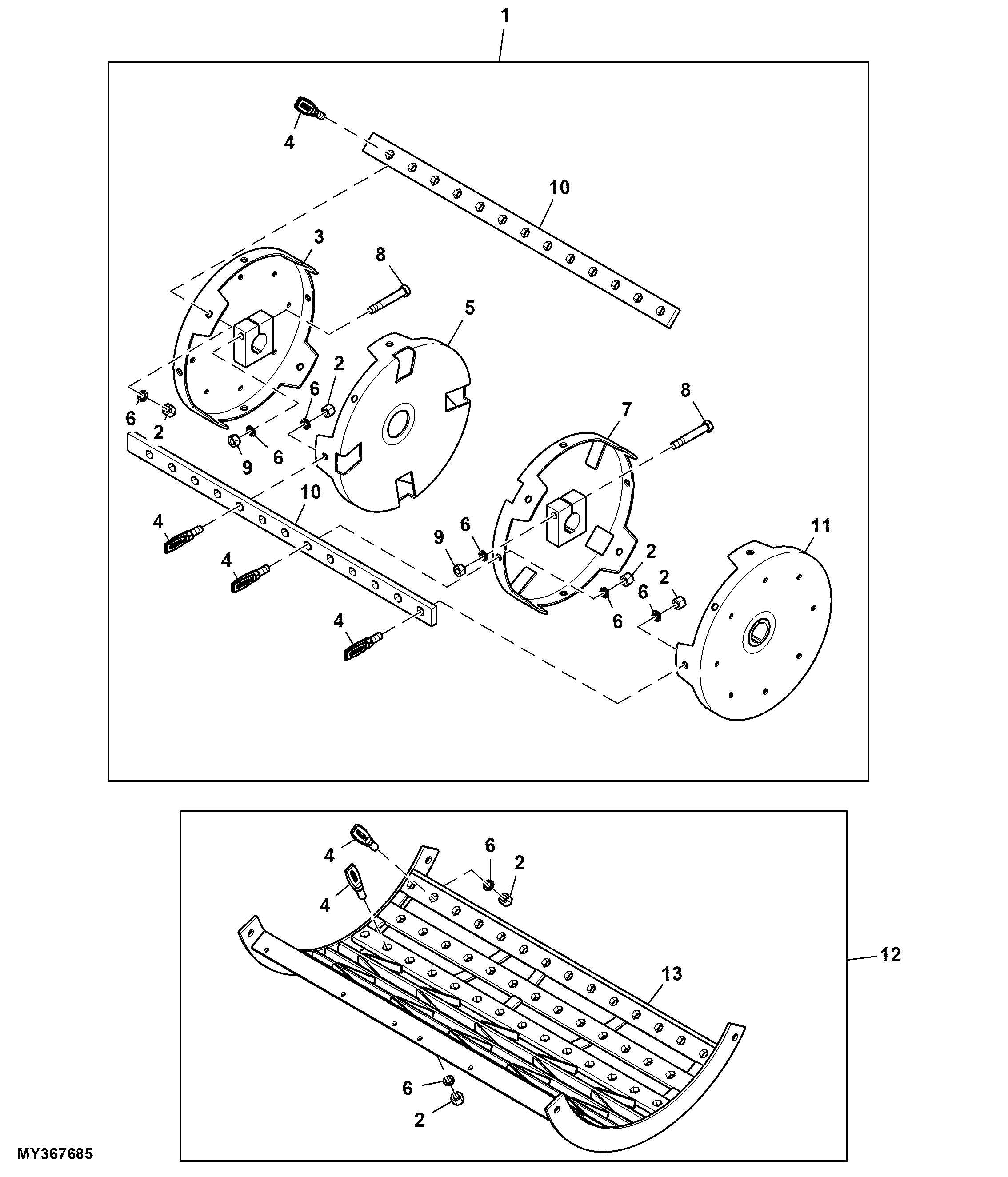 Spike Tooth Cylinder and Concave, Rice (000046 - )