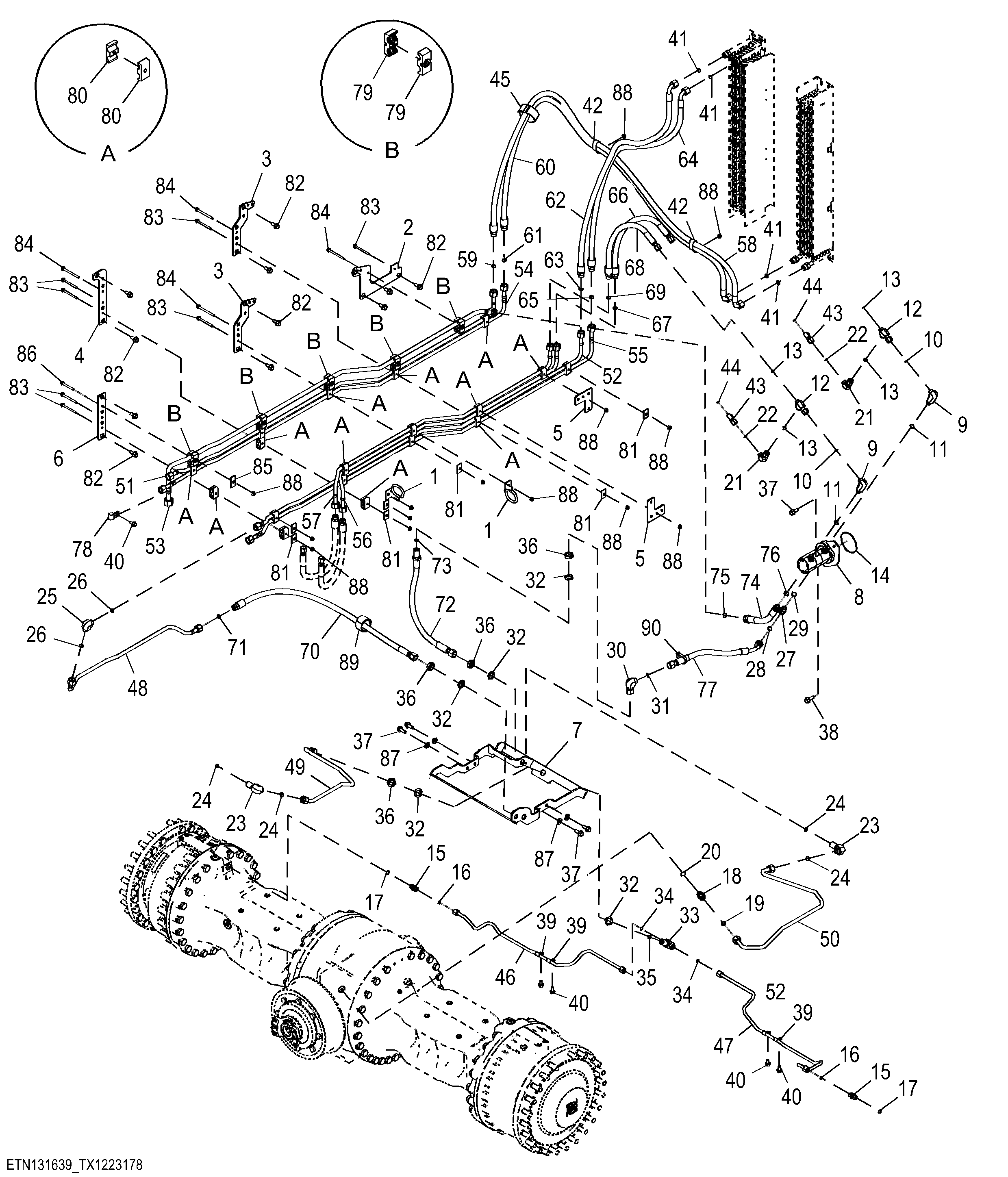 Axle Cooling and Filtration System for Front Differential Lock, Rear Axle