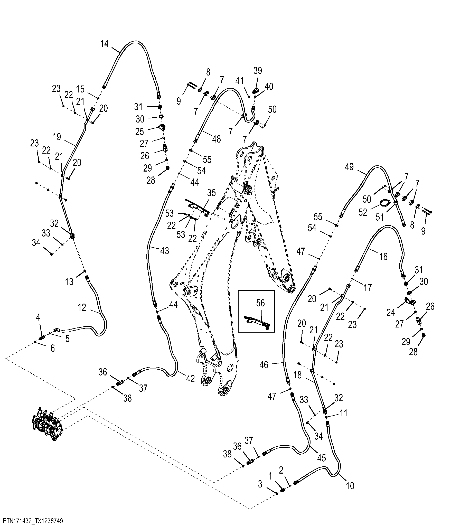 Standard Dipperstick and Auxiliary Hydraulics