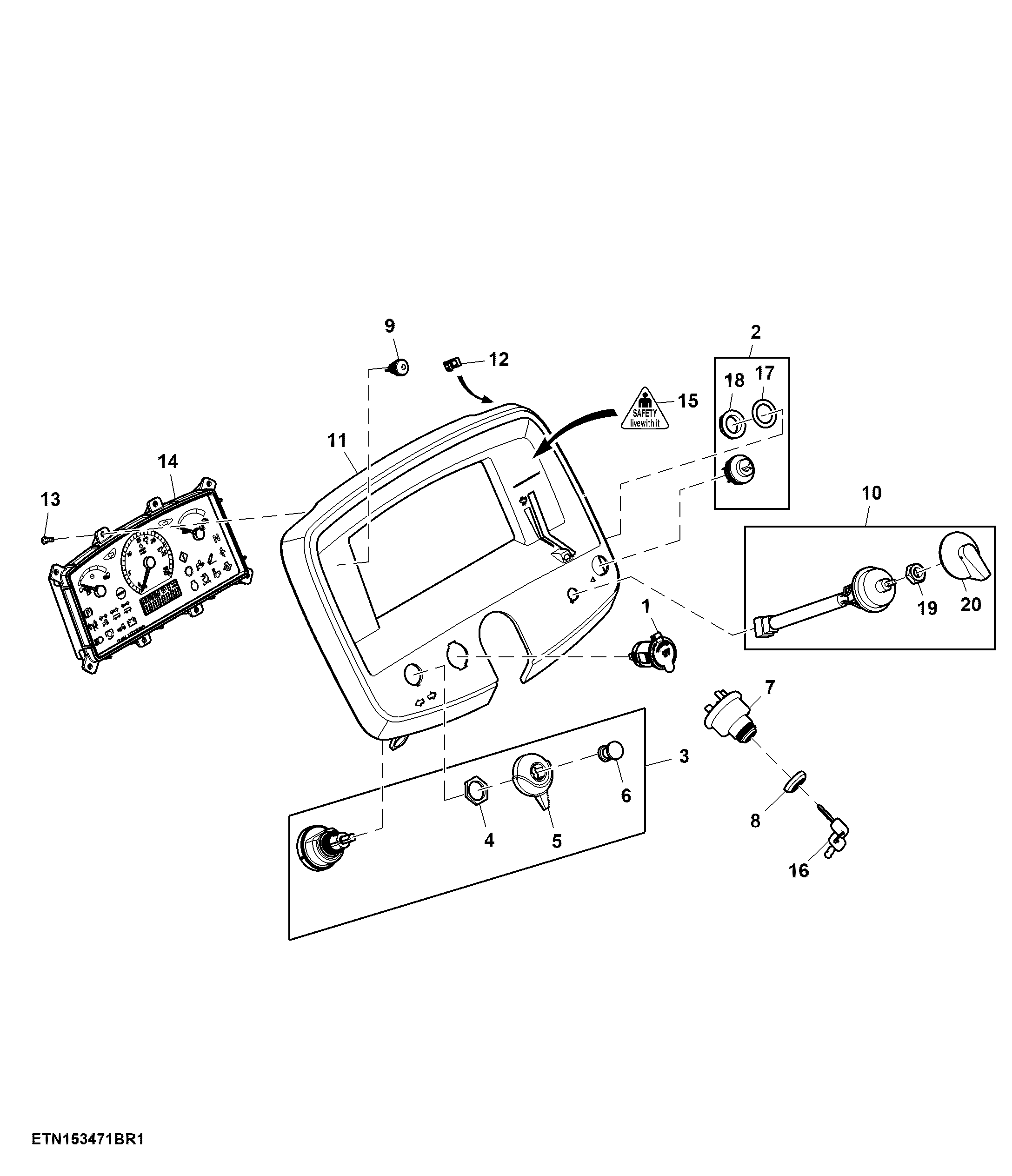 Instrument Cluster, Telematics, Base, Inline, South