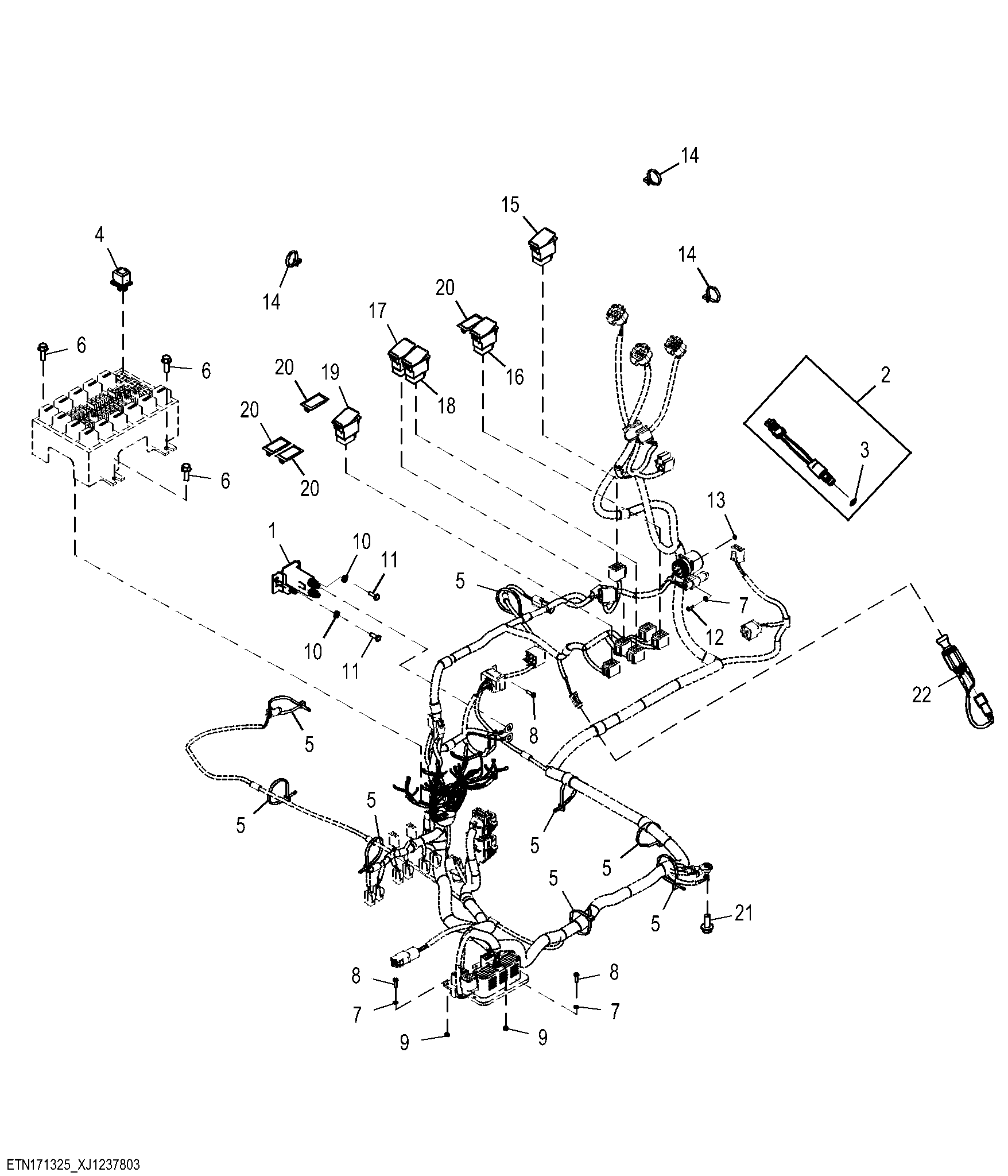 Cab Wiring Harness Hardware Components (100048 - 100079)