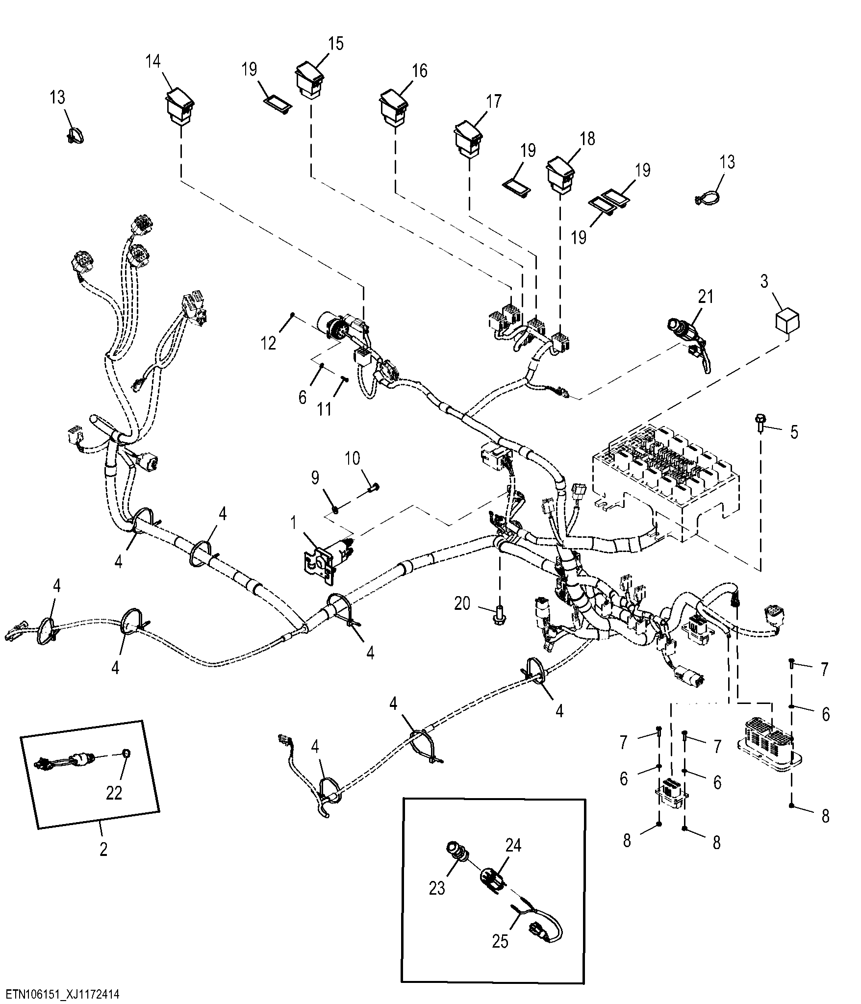 Cab Wiring Harness Hardware Components ( - 100047)