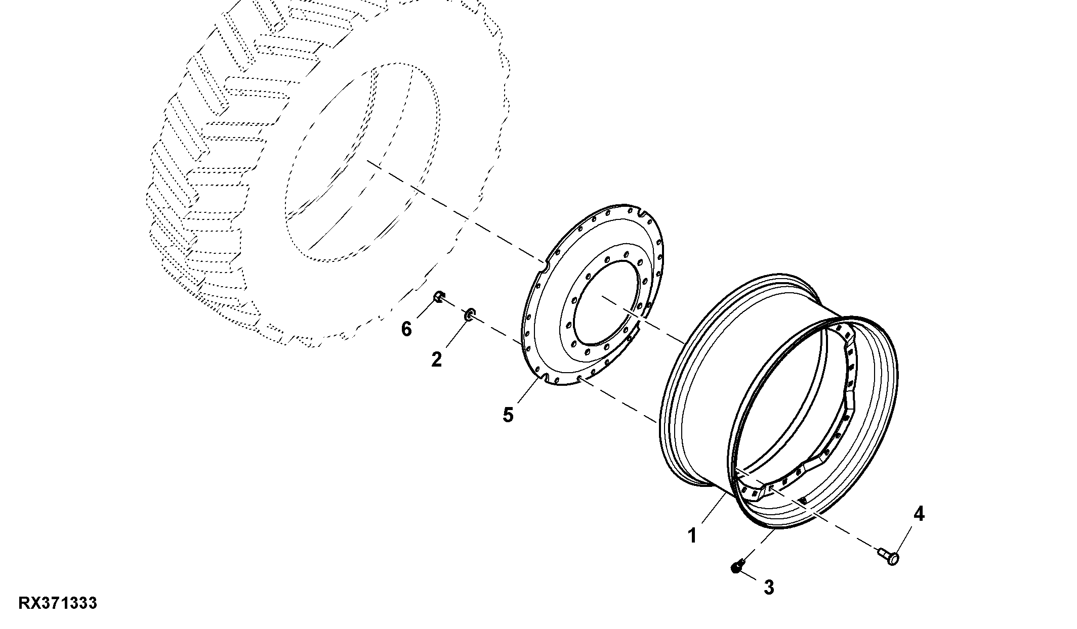 Front Wheel, 8 Position, Group 43 Tires, LH Illustrated