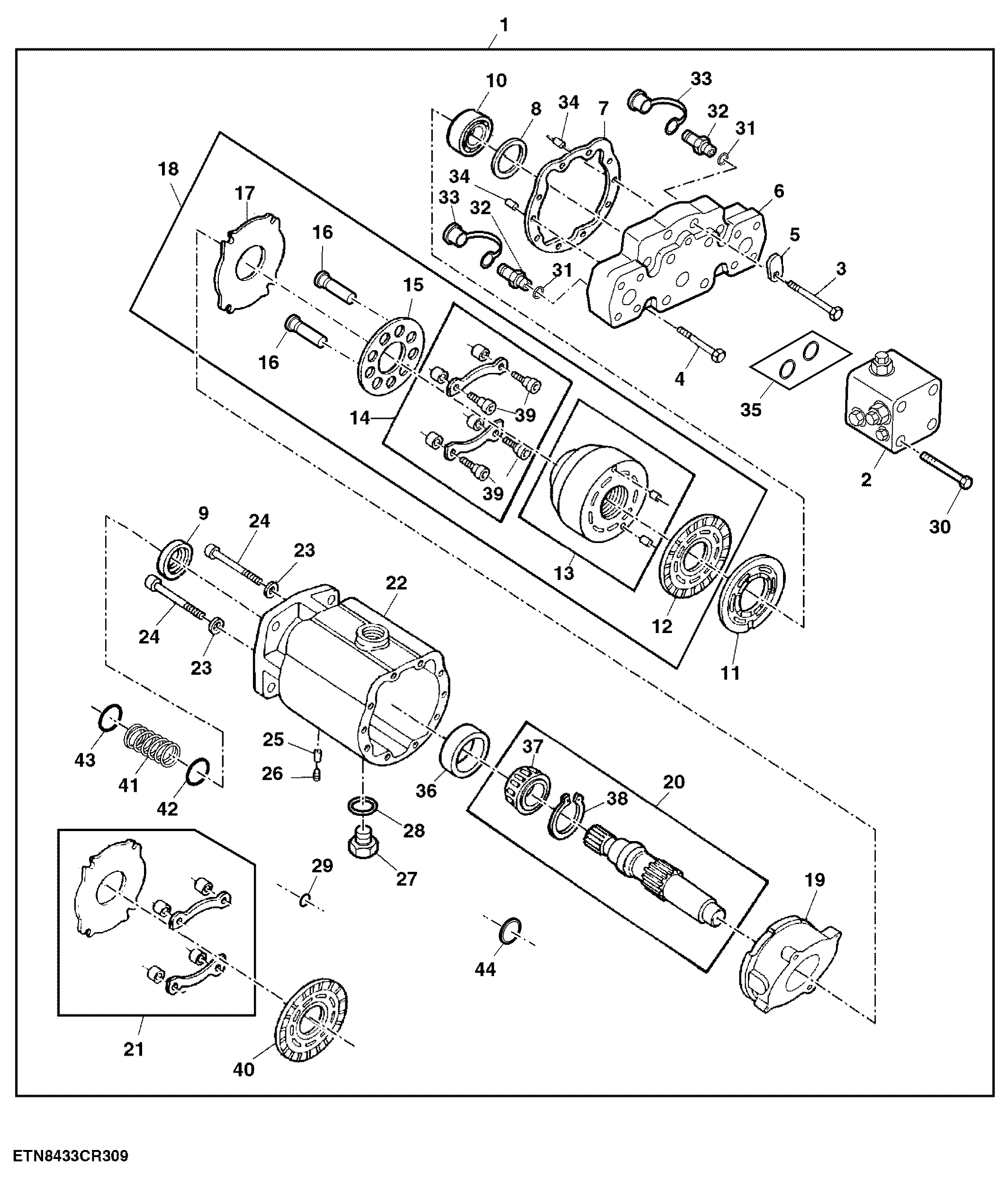 Hydrostatic Drive Motor, Transmission, 20 km/h (12 mph)